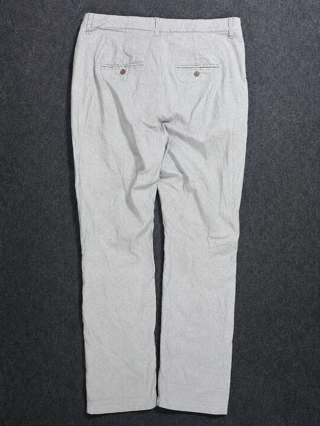 H&M Light Grey Stretch Chino Pants Waist 34 | Lightweight Summer Cotton Blend