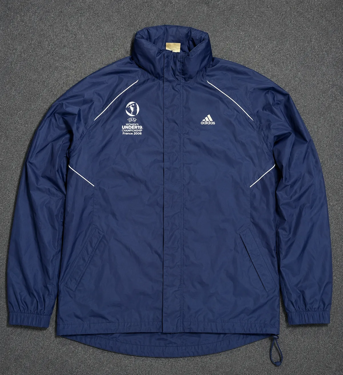 Adidas U-19 Championship France 2008 Waterproof Hooded Windbreaker Jacket | Size M