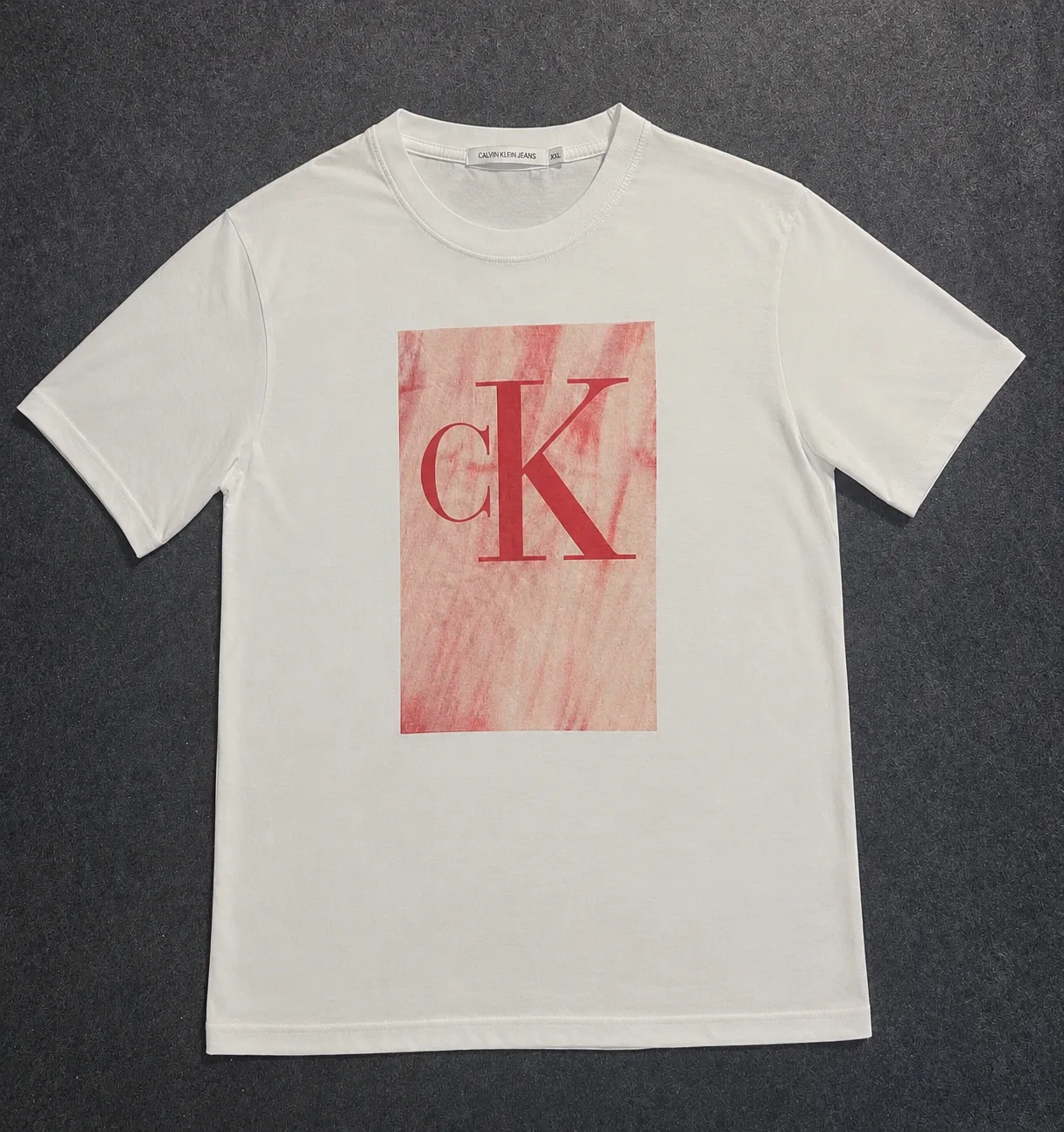 Calvin Klein Jeans CK Logo T-Shirt – White | 100% Cotton | XL