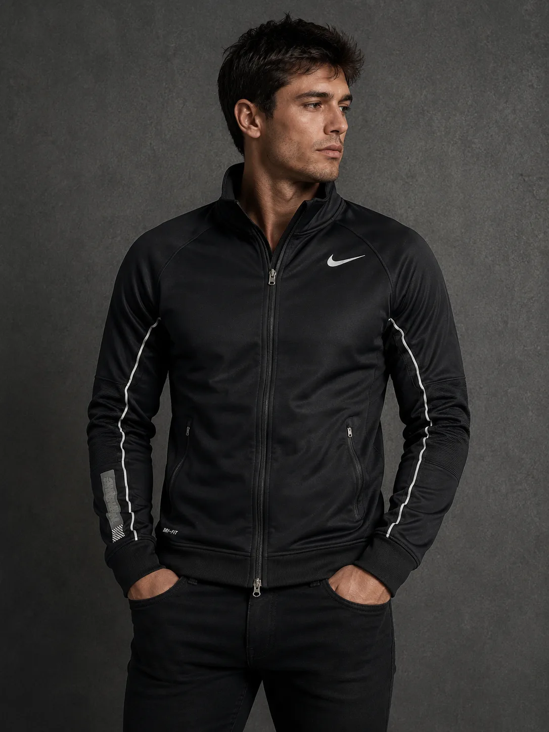 Nike Dri-FIT Full Zip Track Jacket Black Size M