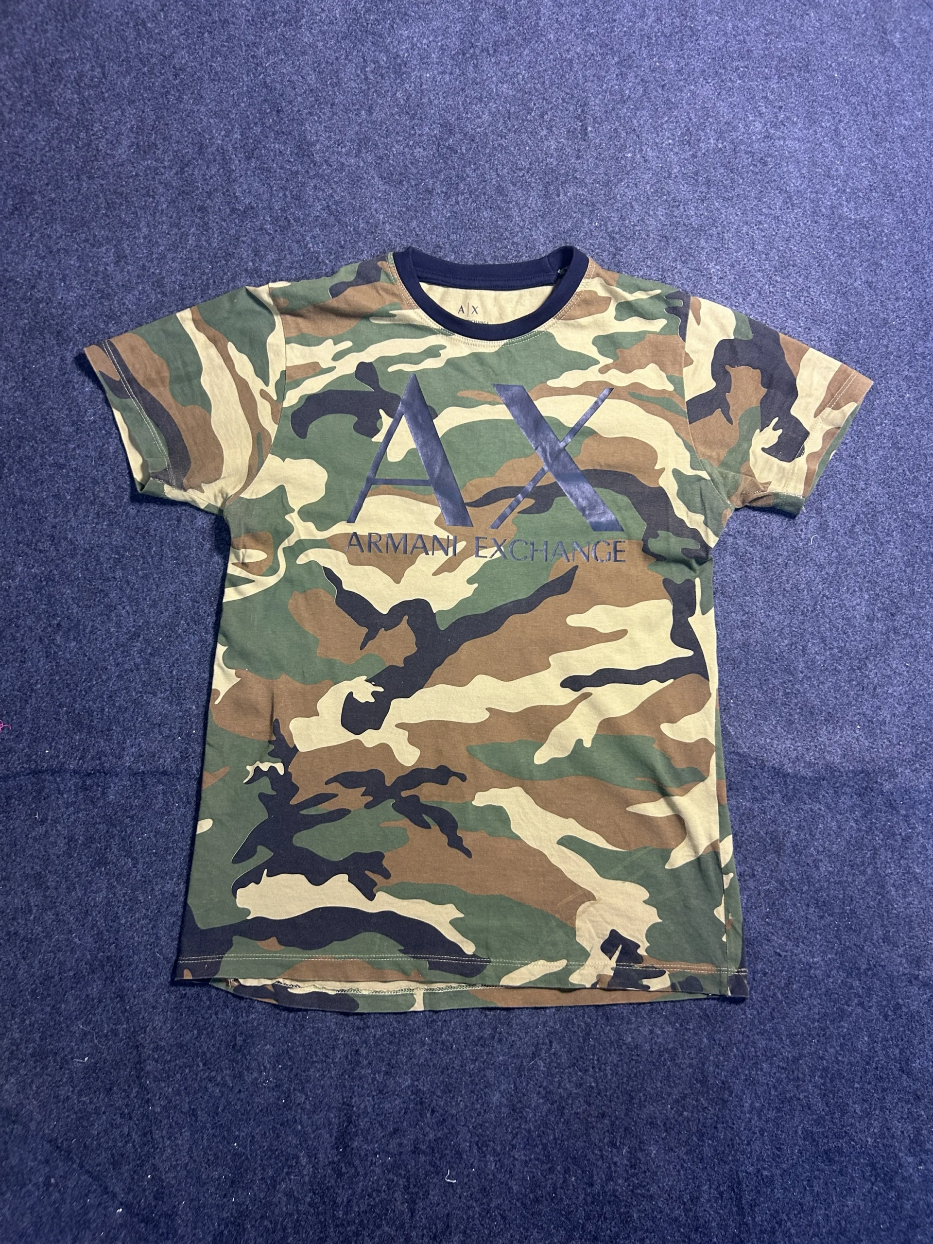 Armani Exchange A|X Camouflage Logo T-Shirt Green Camo Size M