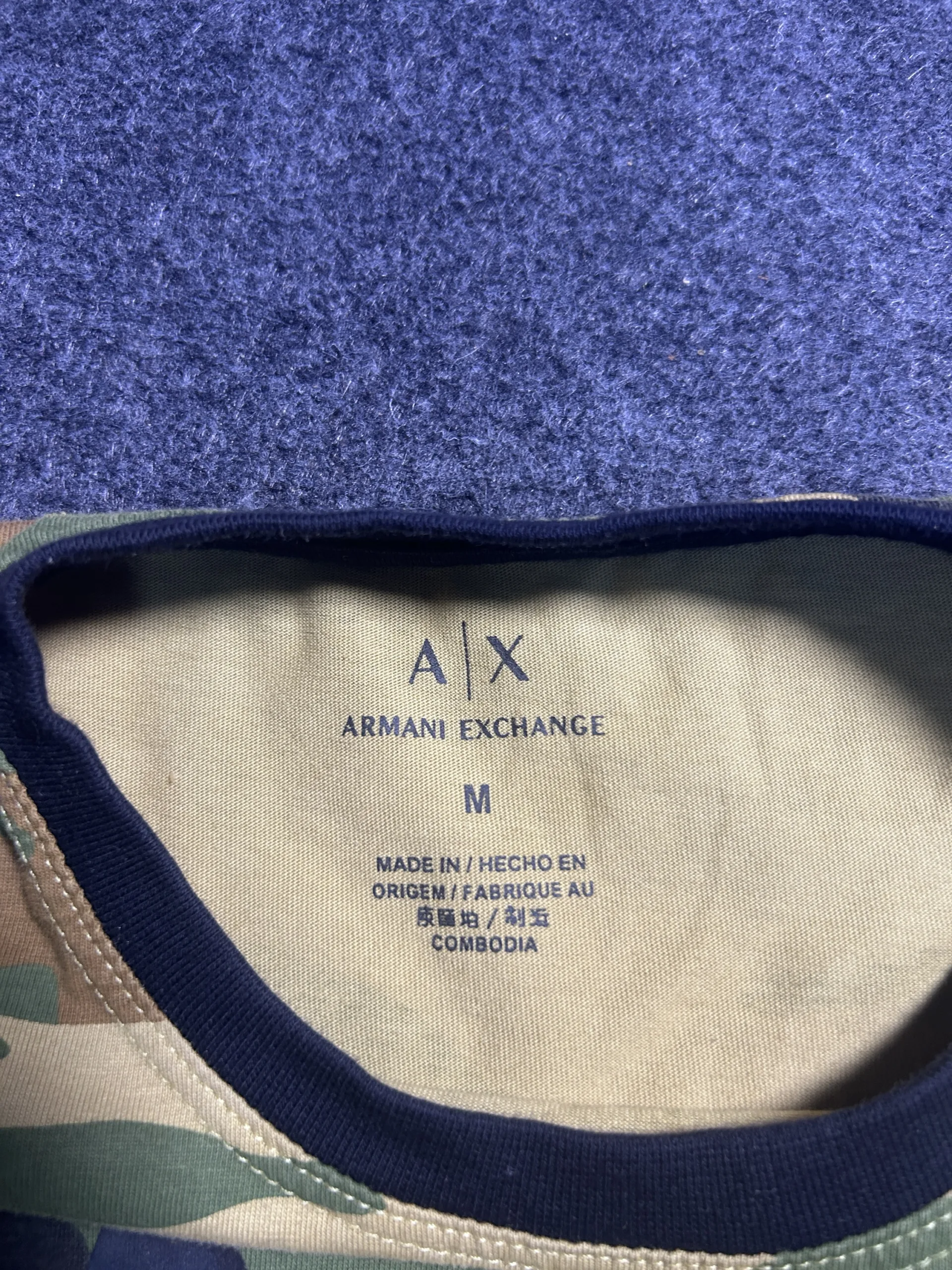 Armani Exchange A|X Camouflage Logo T-Shirt Green Camo Size M