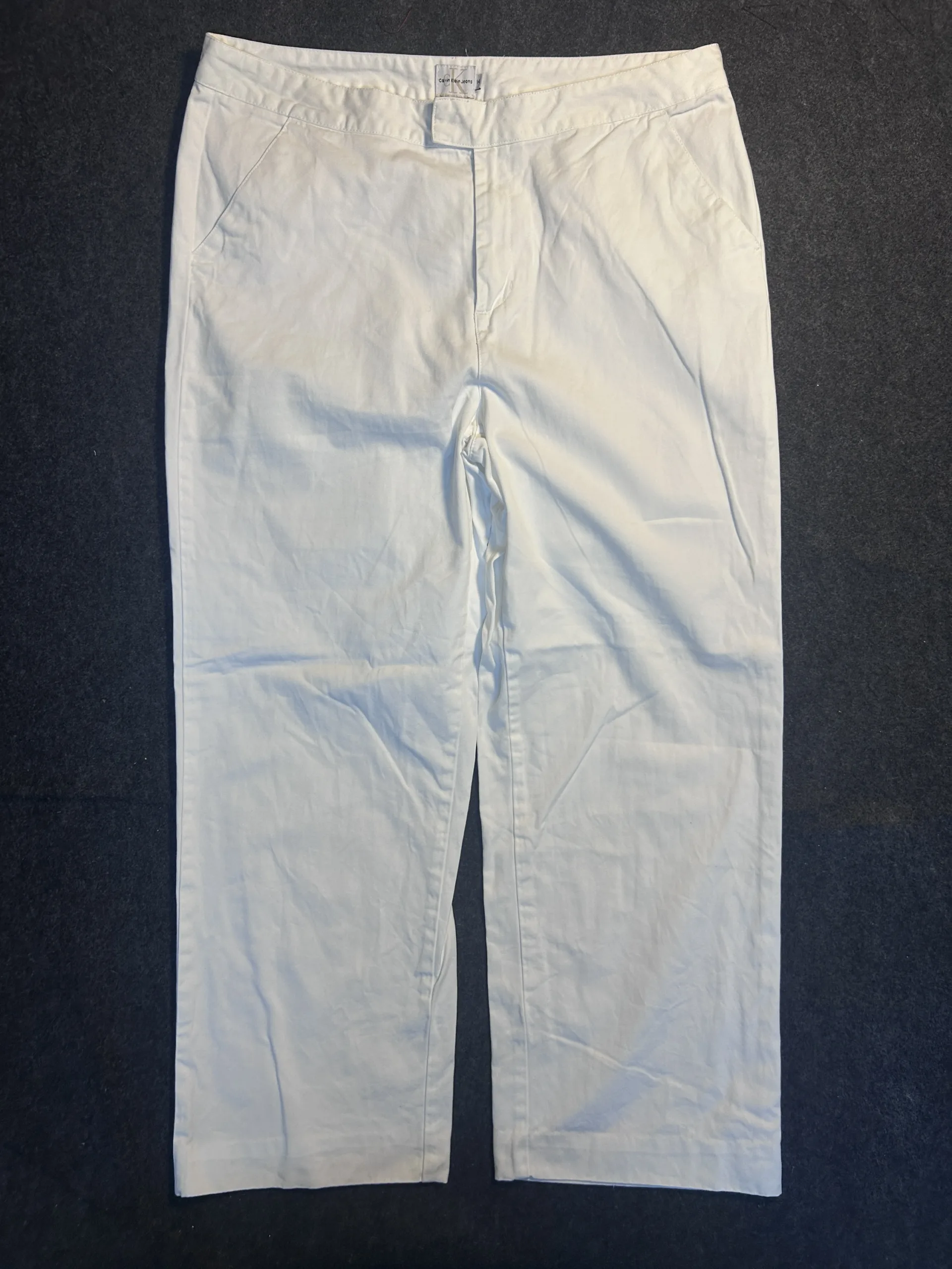 Calvin Klein Jeans White Wide Leg Chino Pants W36 | Relaxed Baggy Fit