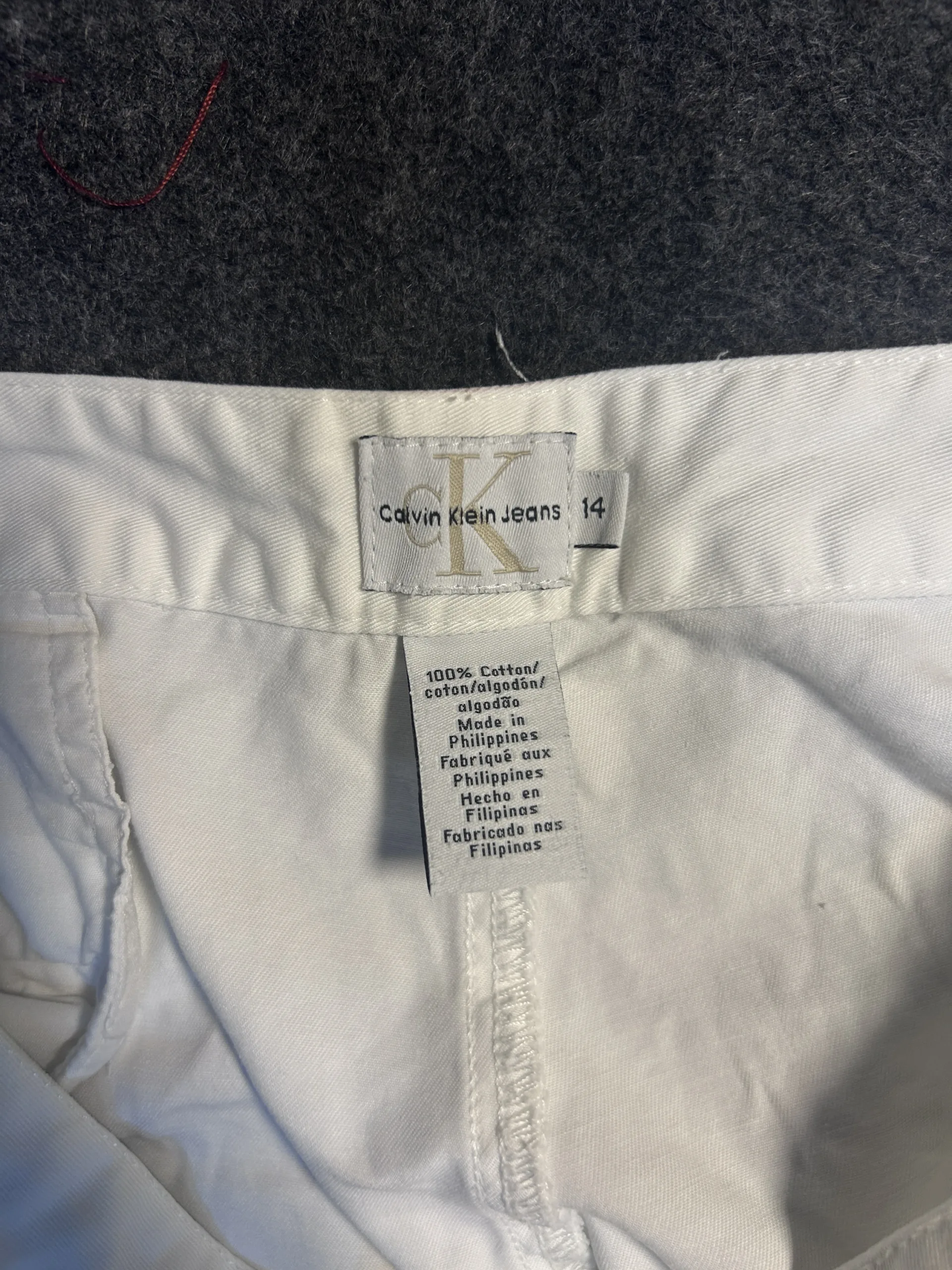 Calvin Klein Jeans White Wide Leg Chino Pants W36 | Relaxed Baggy Fit