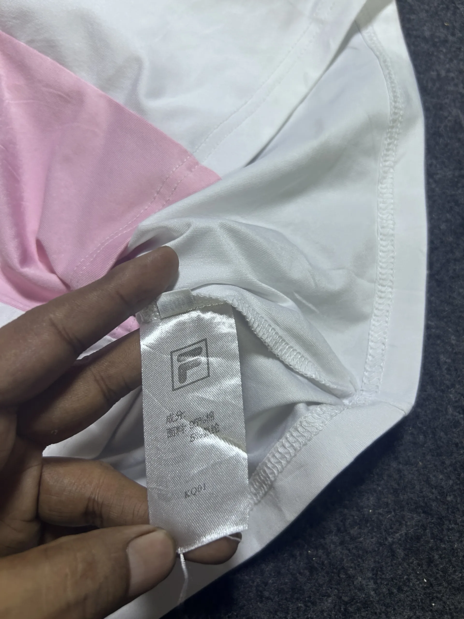FILA White Line Performance T-Shirt White Pink Size S