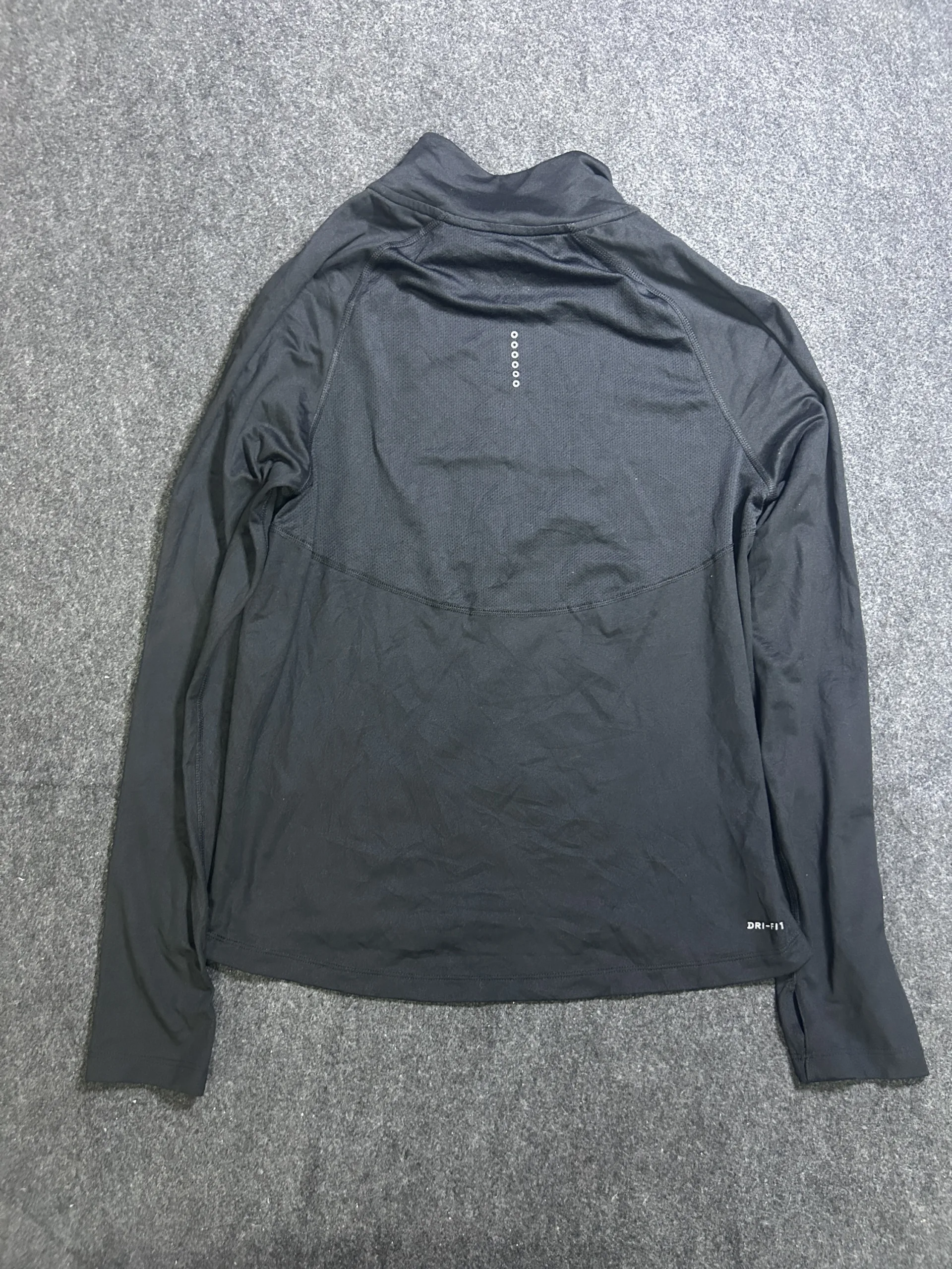 Nike Dri-FIT Running Quarter Zip Performance TShirt Black Size M