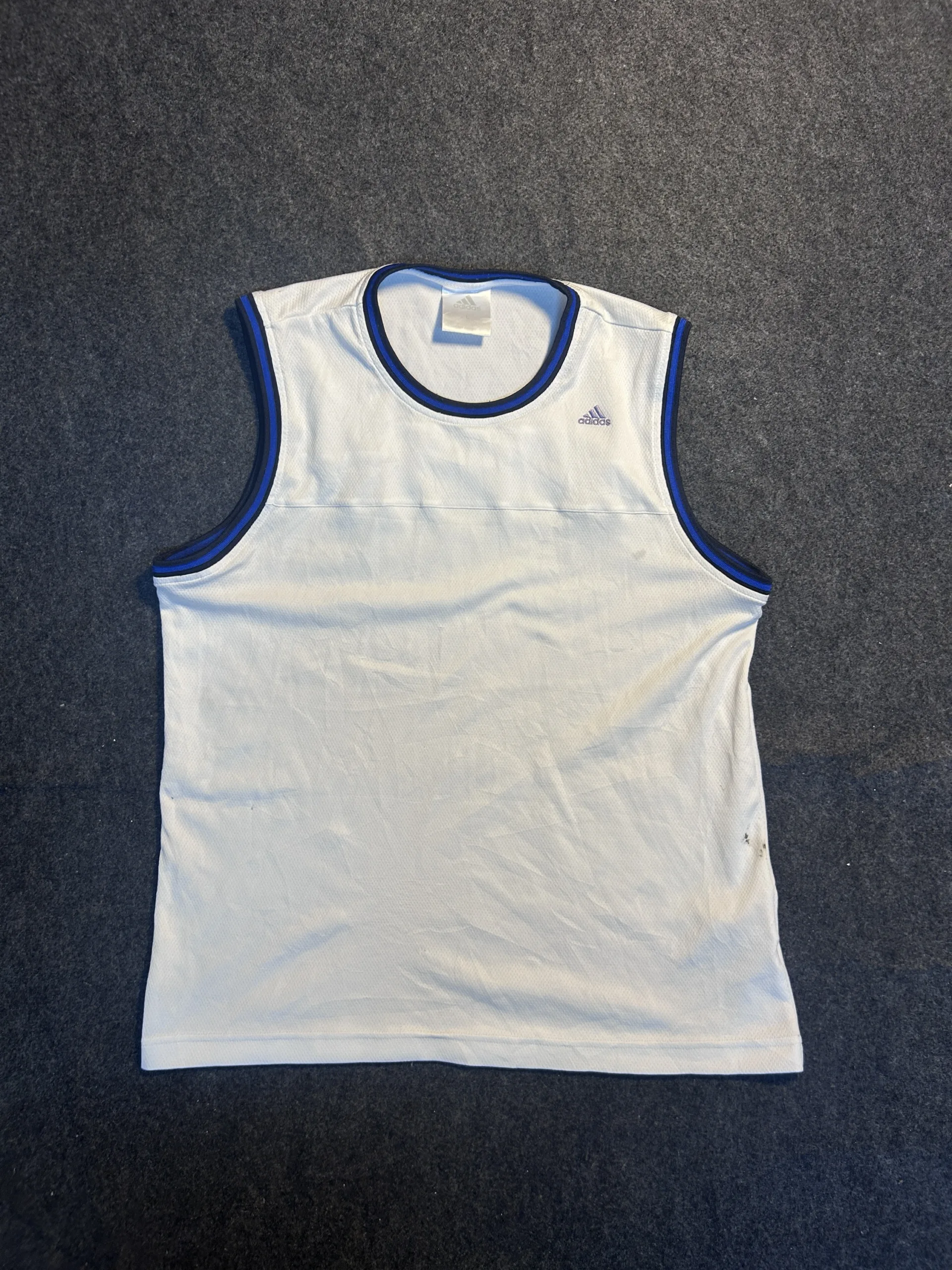 Adidas ClimaCool Sleeveless Training Tank Top White Blue Size M