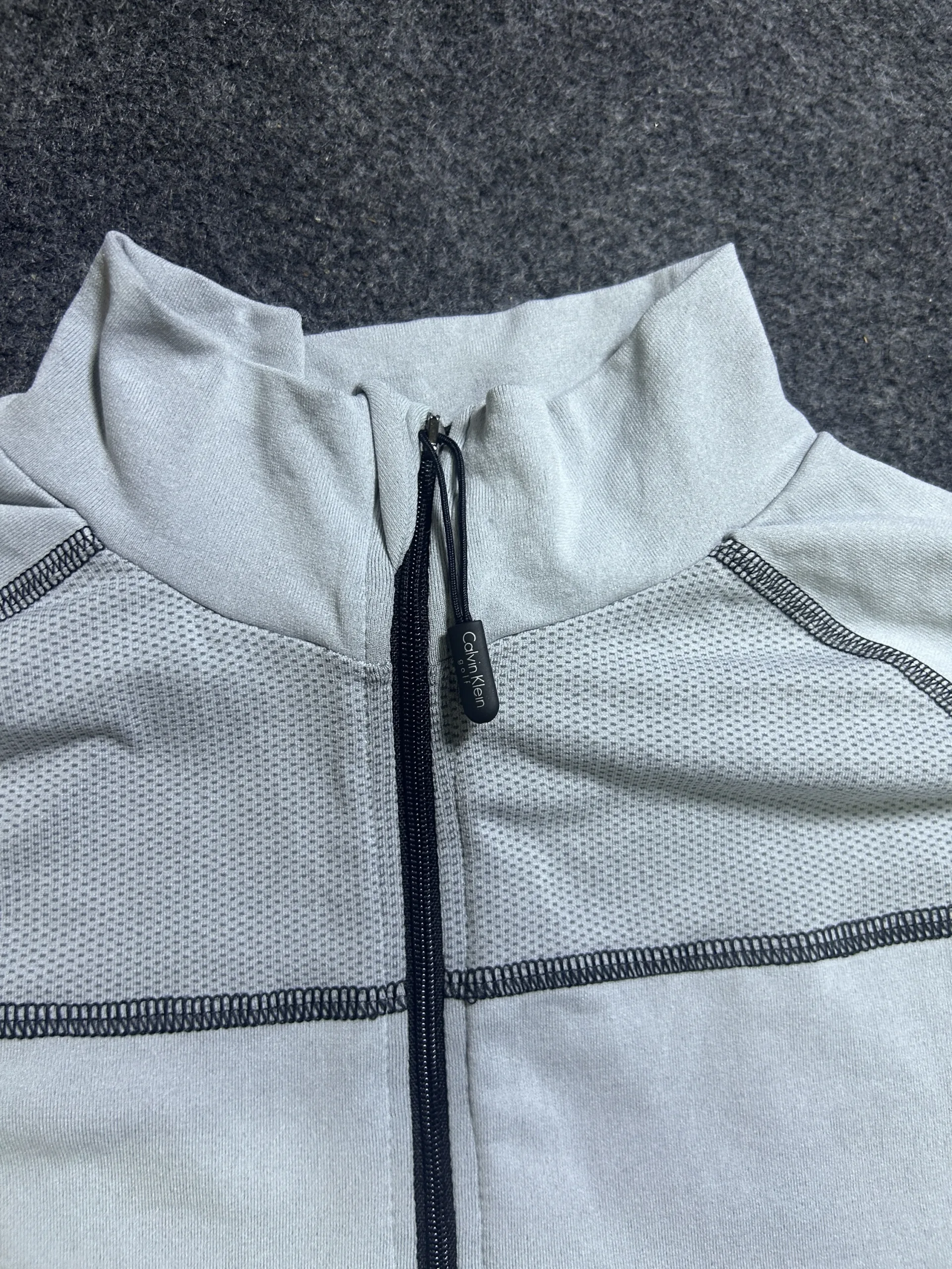 Calvin Klein Performance Quarter Zip Training Top Light Grey Size S-M