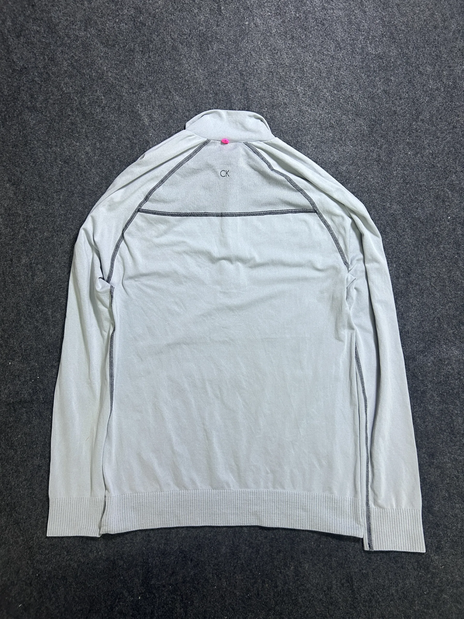 Calvin Klein Performance Quarter Zip Training Top Light Grey Size S-M