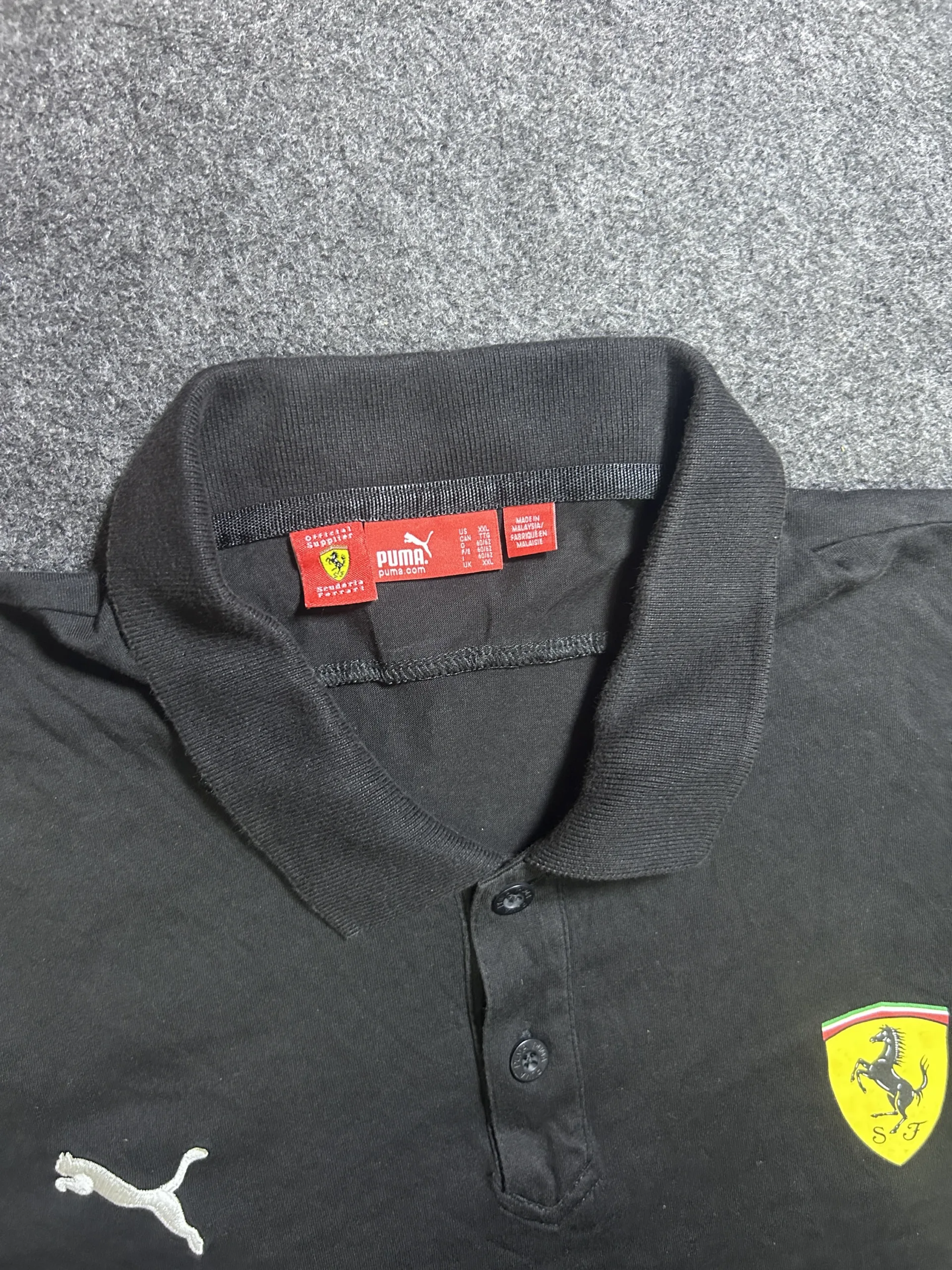 Puma Ferrari Scuderia Polo T-Shirt Black | Men’s XXL | Premium Motorsport Polo