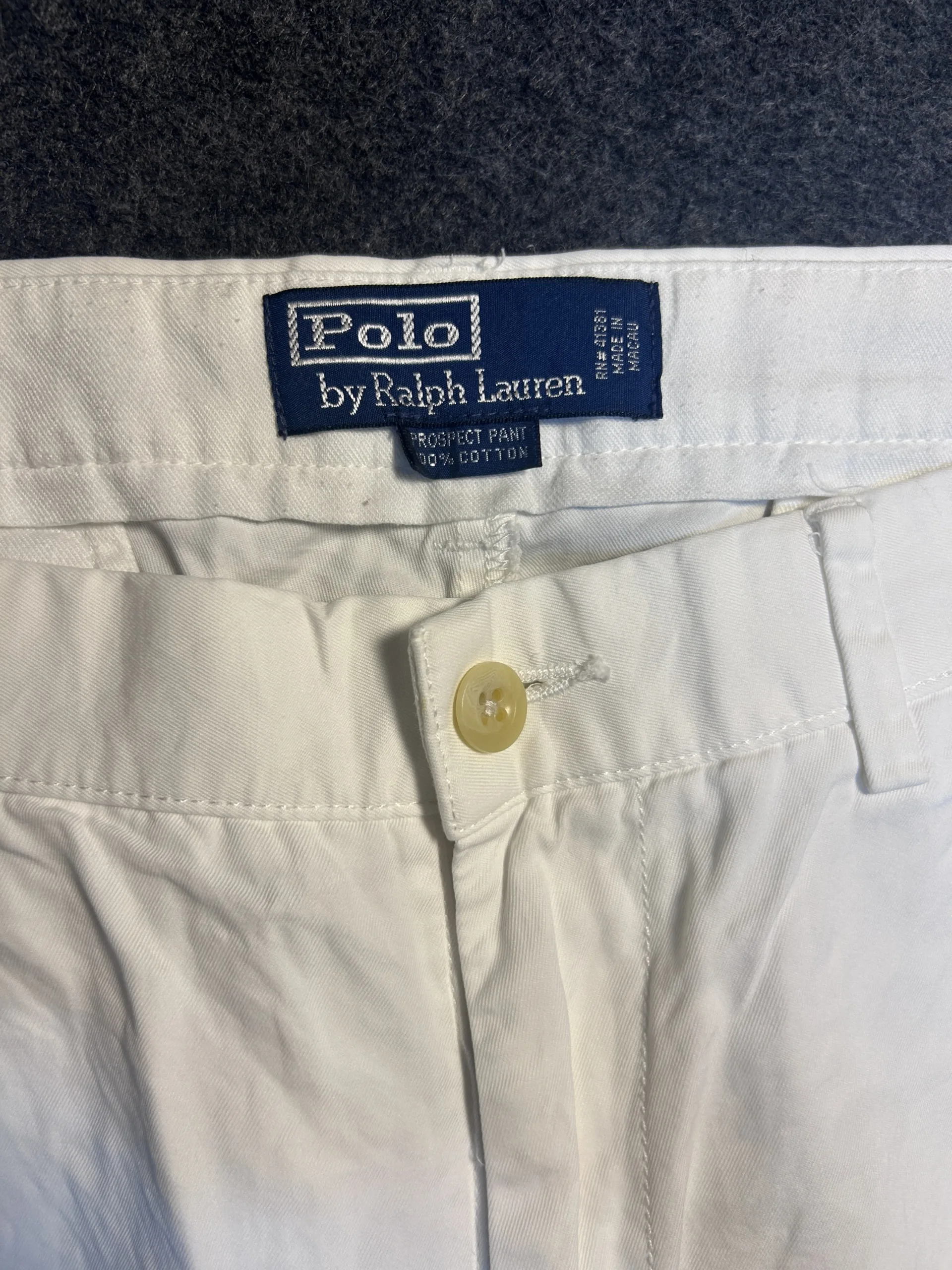 Polo Ralph Lauren Prospect Pant White | Men’s 36W | Classic Straight Fit Chinos