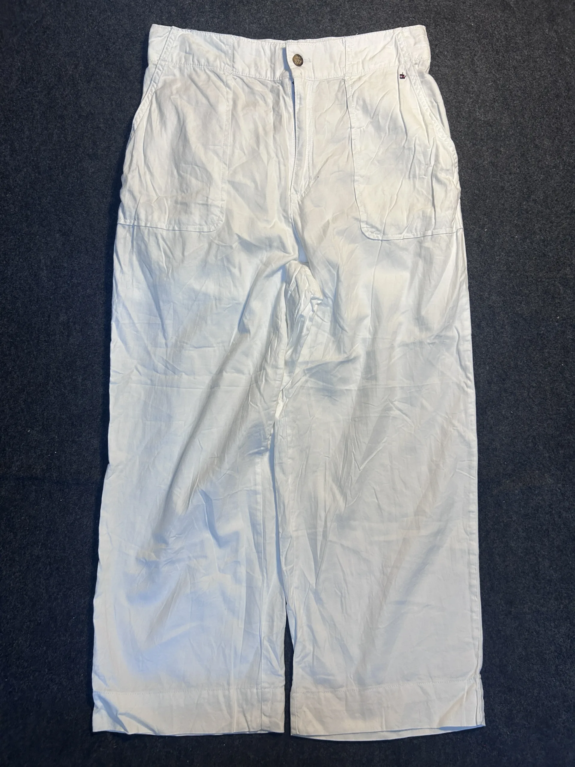 Tommy Hilfiger Lightweight Wide Leg Pants White | Unisex | 30W | Summer Casual Trousers