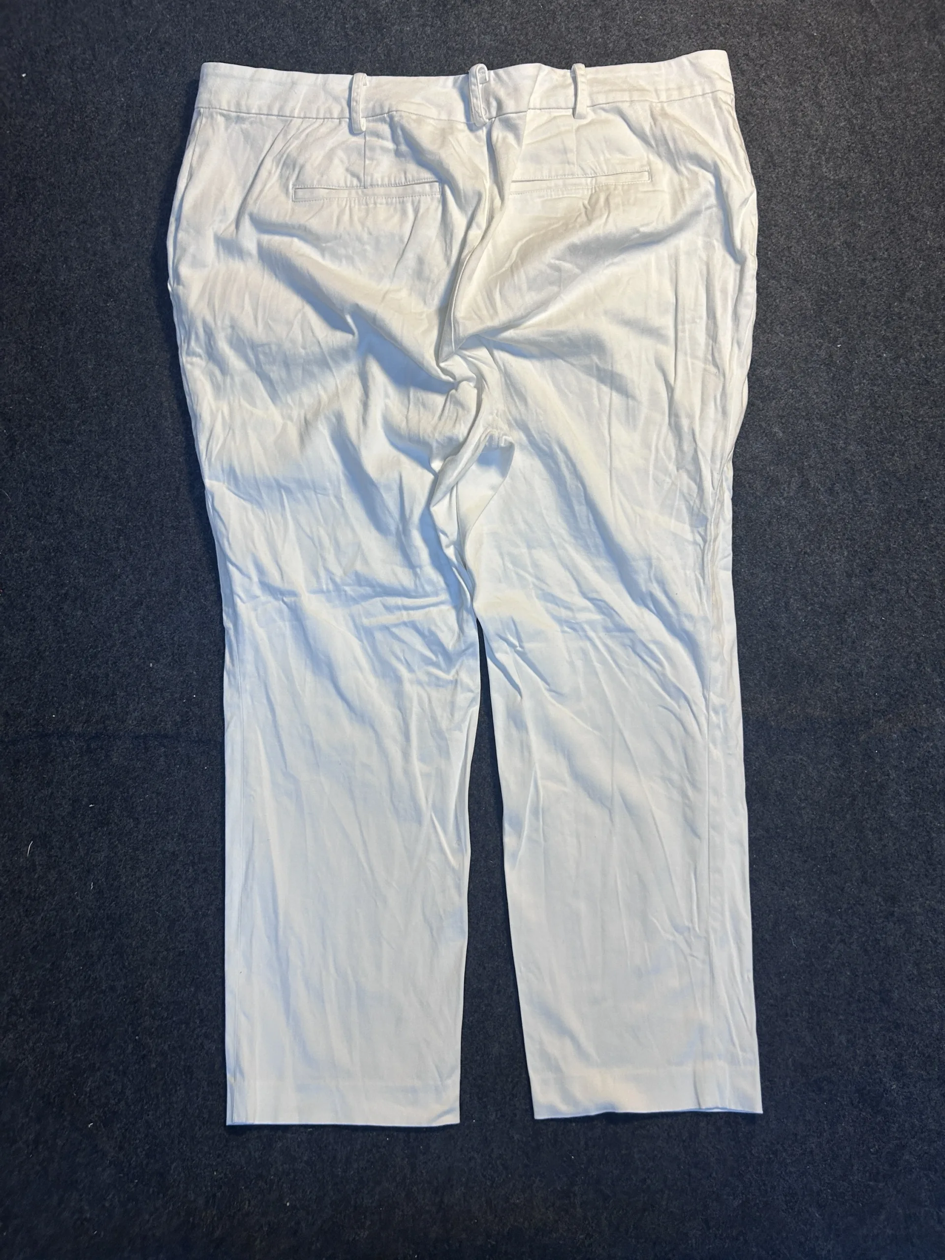 Lauren Ralph Lauren White Stretch Capri Pants | Unisex 40W | Smart Casual Cropped Trousers