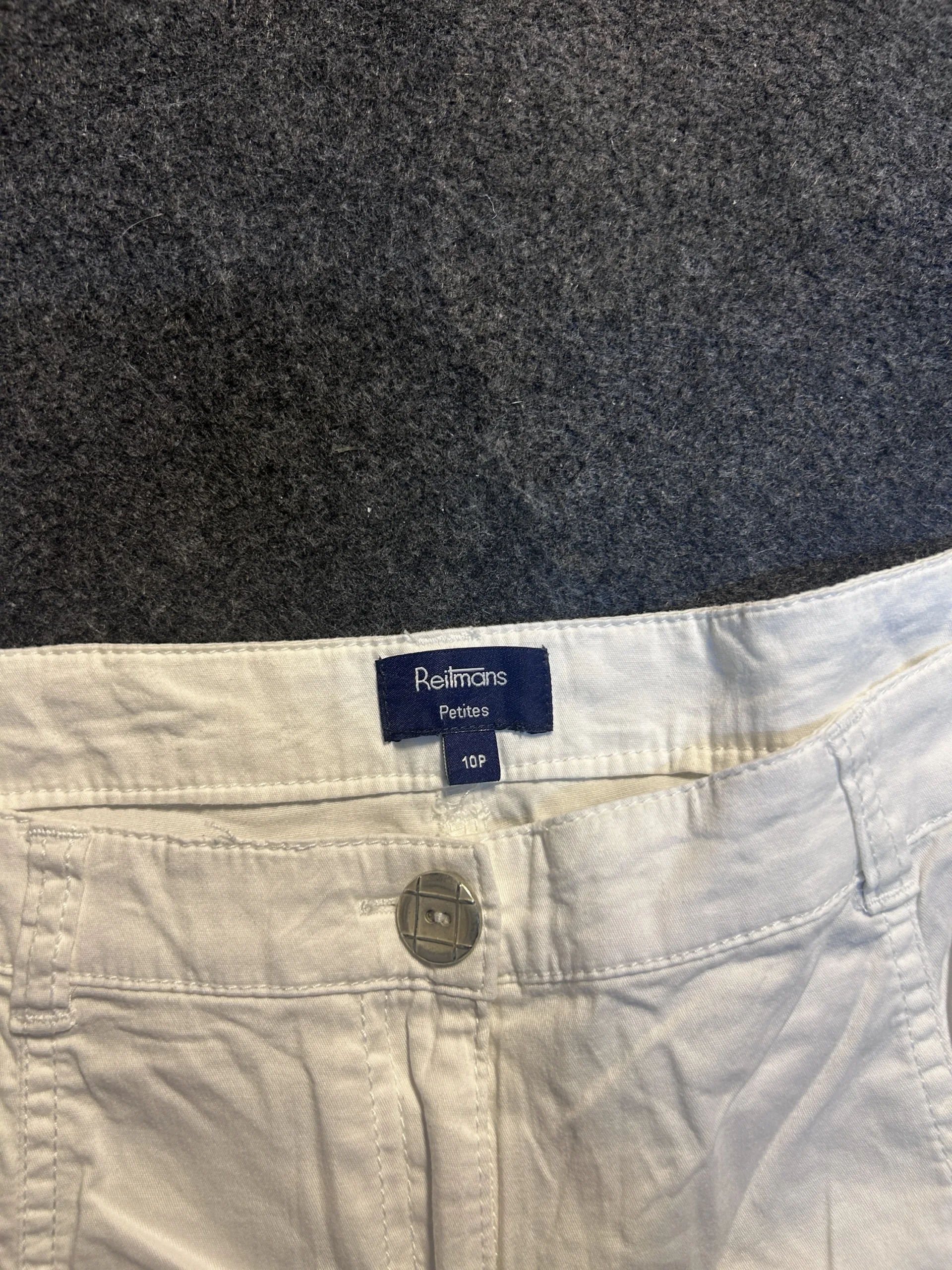 Reitmans White Stretch Capri Pants Waist 36 Unisex Casual Utility Pants
