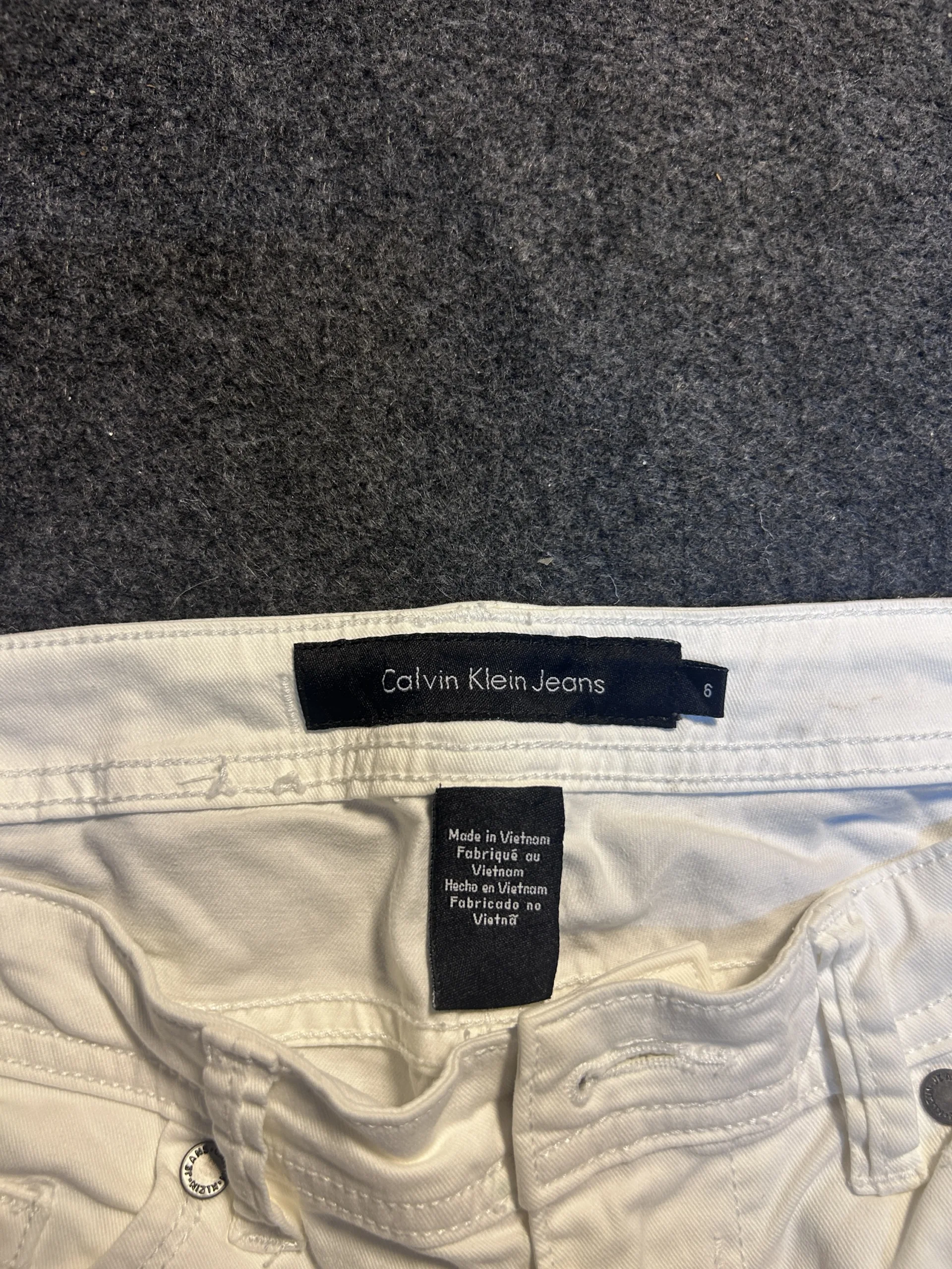 Calvin Klein White Casual Stretch Pants Waist 32 Lightweight Summer Trousers