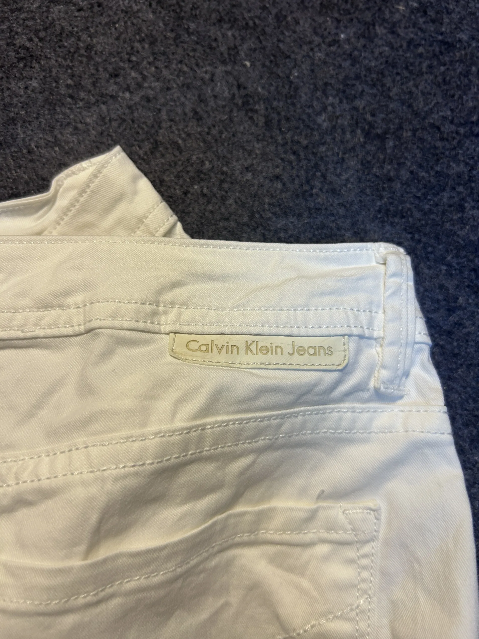 Calvin Klein White Casual Stretch Pants Waist 32 Lightweight Summer Trousers