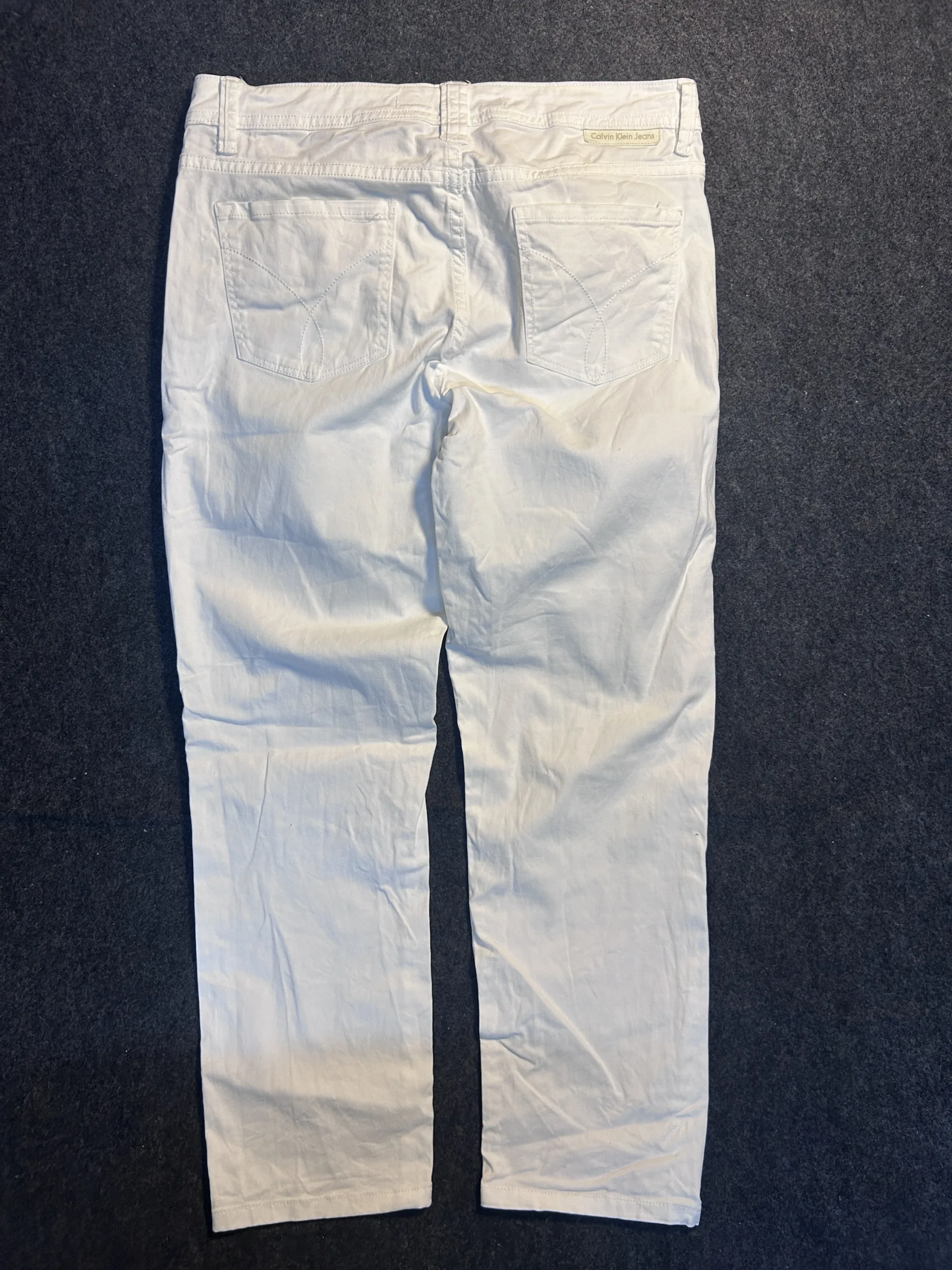 Calvin Klein White Casual Stretch Pants Waist 32 Lightweight Summer Trousers