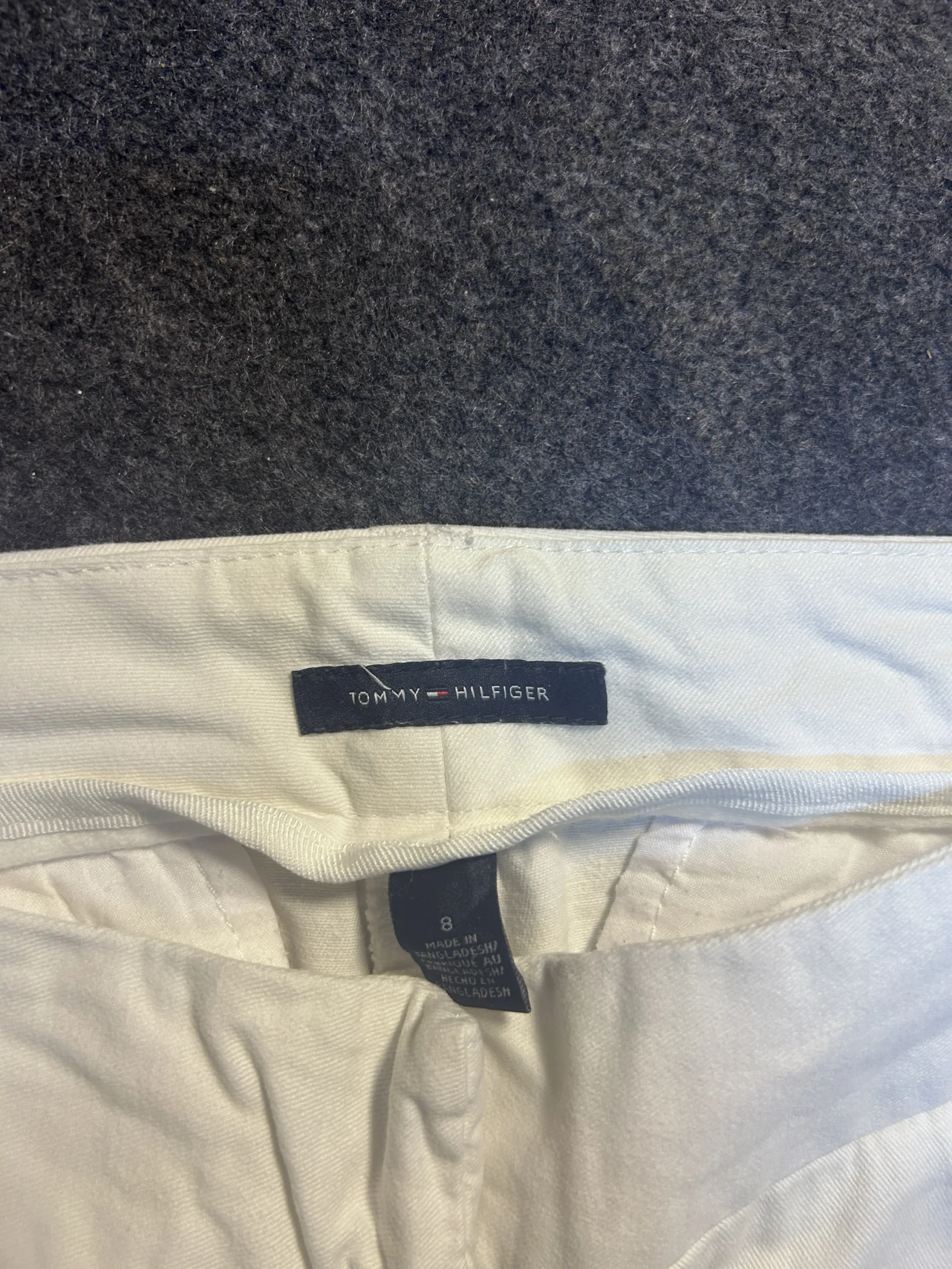 Tommy Hilfiger White Cropped Cotton Trousers Pants Men’s Waist 34 Straight Fit
