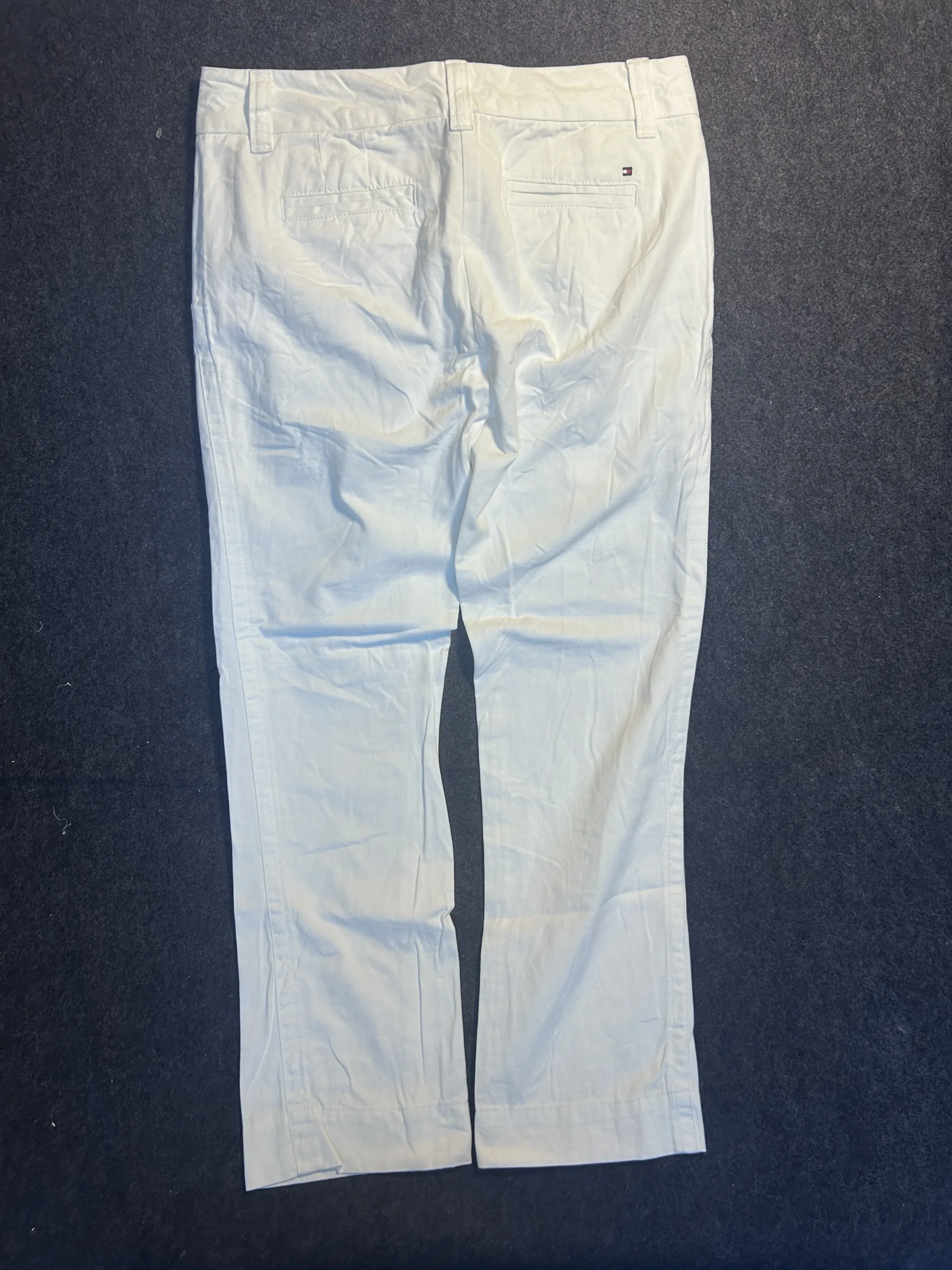 Tommy Hilfiger White Cropped Cotton Trousers Pants Men’s Waist 34 Straight Fit