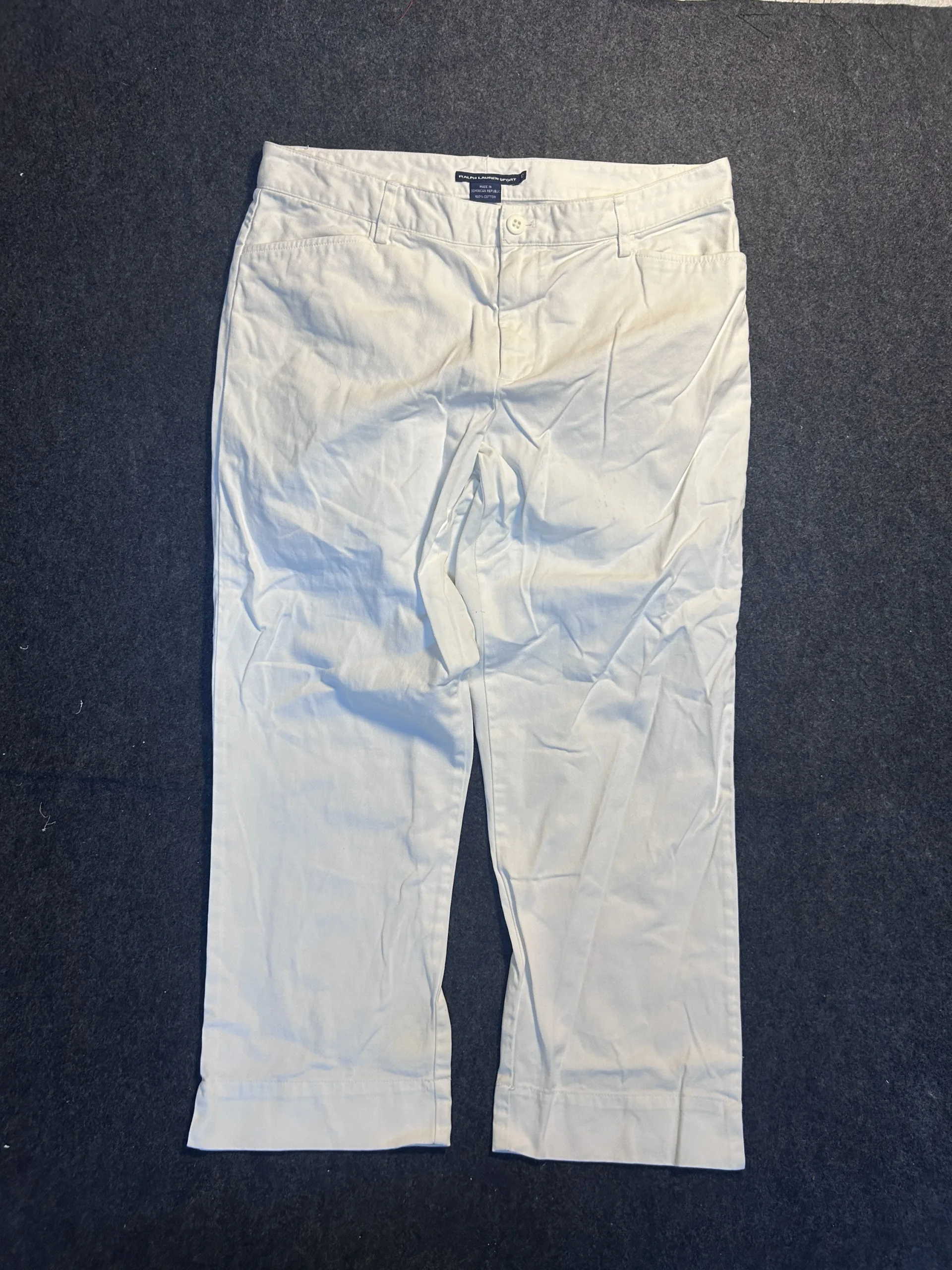 Ralph Lauren Sport White Cropped Trouser  W34