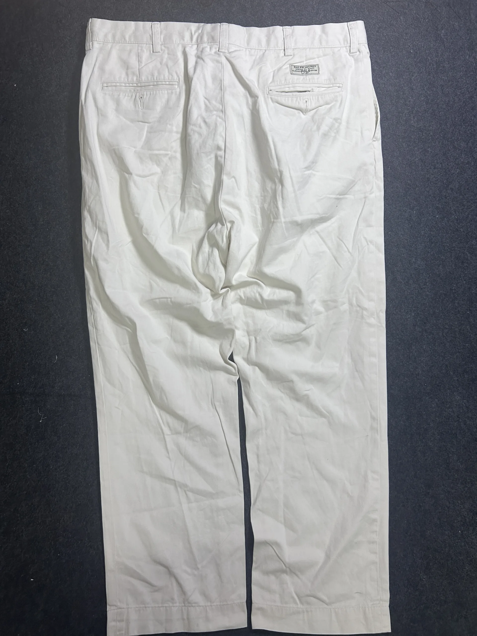Polo Ralph Lauren Classic Chino Pants Cream White 38x42 Relaxed Fit 100% Cotton