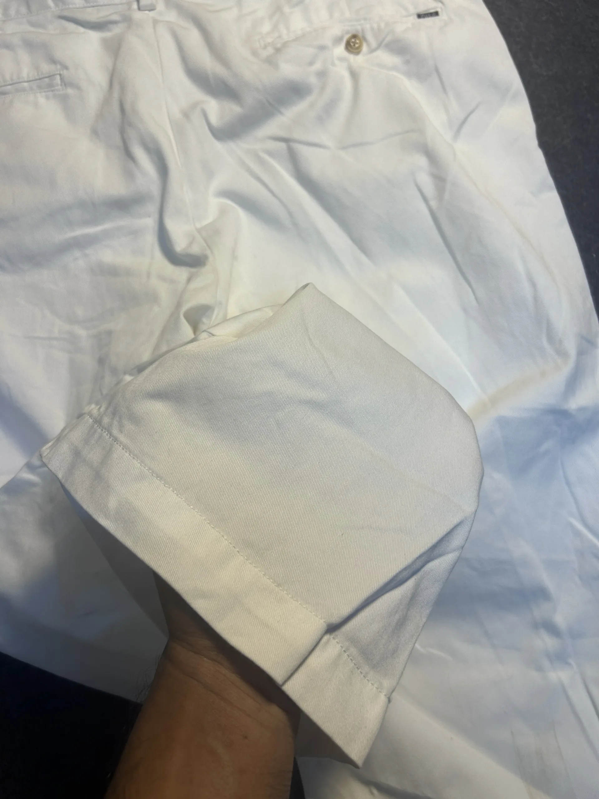 Polo Ralph Lauren Classic Fit Chino Pants White 36x41 100% Cotton Summer Trousers