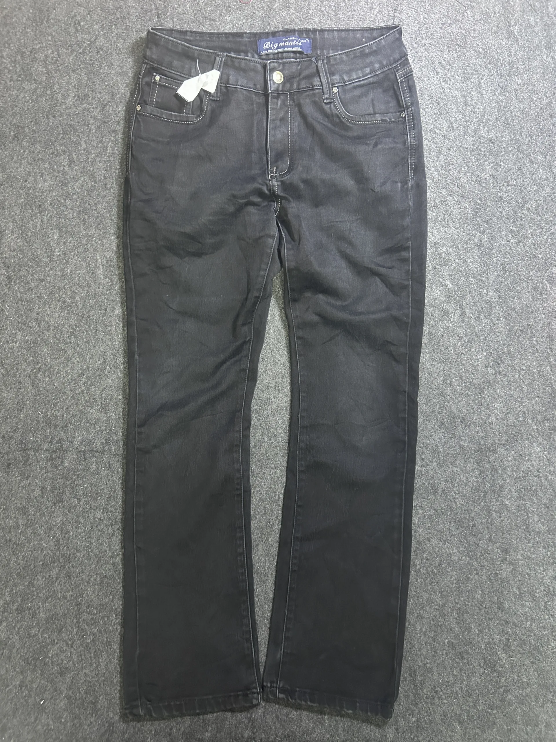 Big Mantis Black Stretch Denim Jeans – Waist 32 | Slim Straight Fit | 97% Cotton