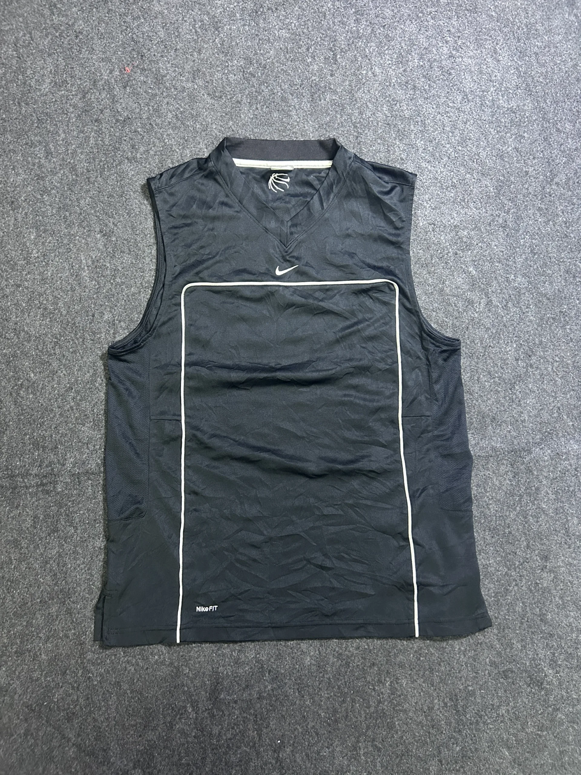 Nike Fit Black Sleeveless Performance Training Jersey Tank Top Men’s Large