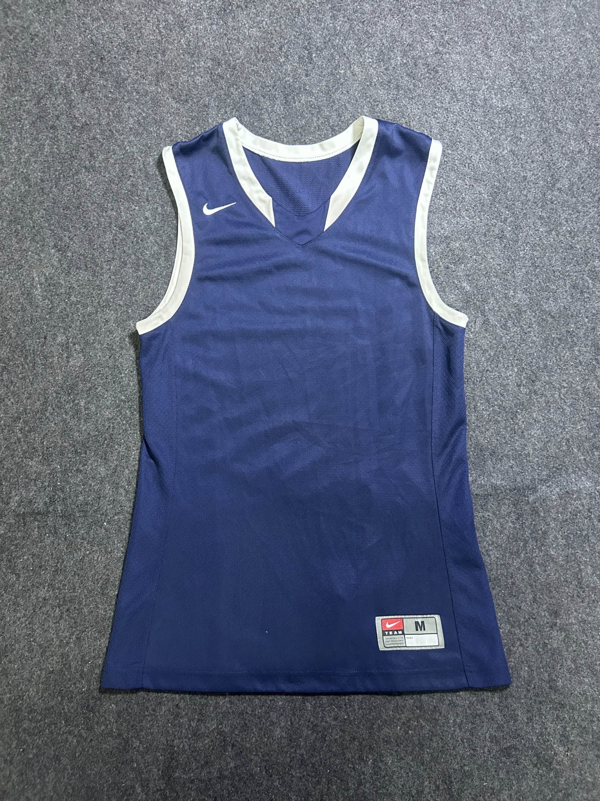 Nike Team Basketball Jersey Navy Blue Sleeveless Performance Tank Top Medium