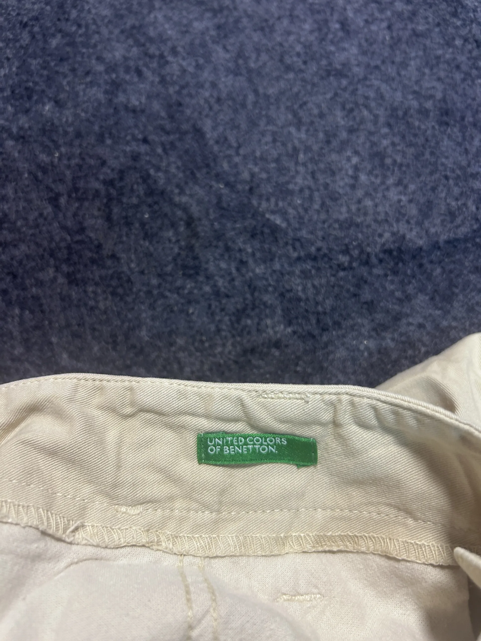 United Colors of Benetton Wide Leg Cotton Pants Beige W30