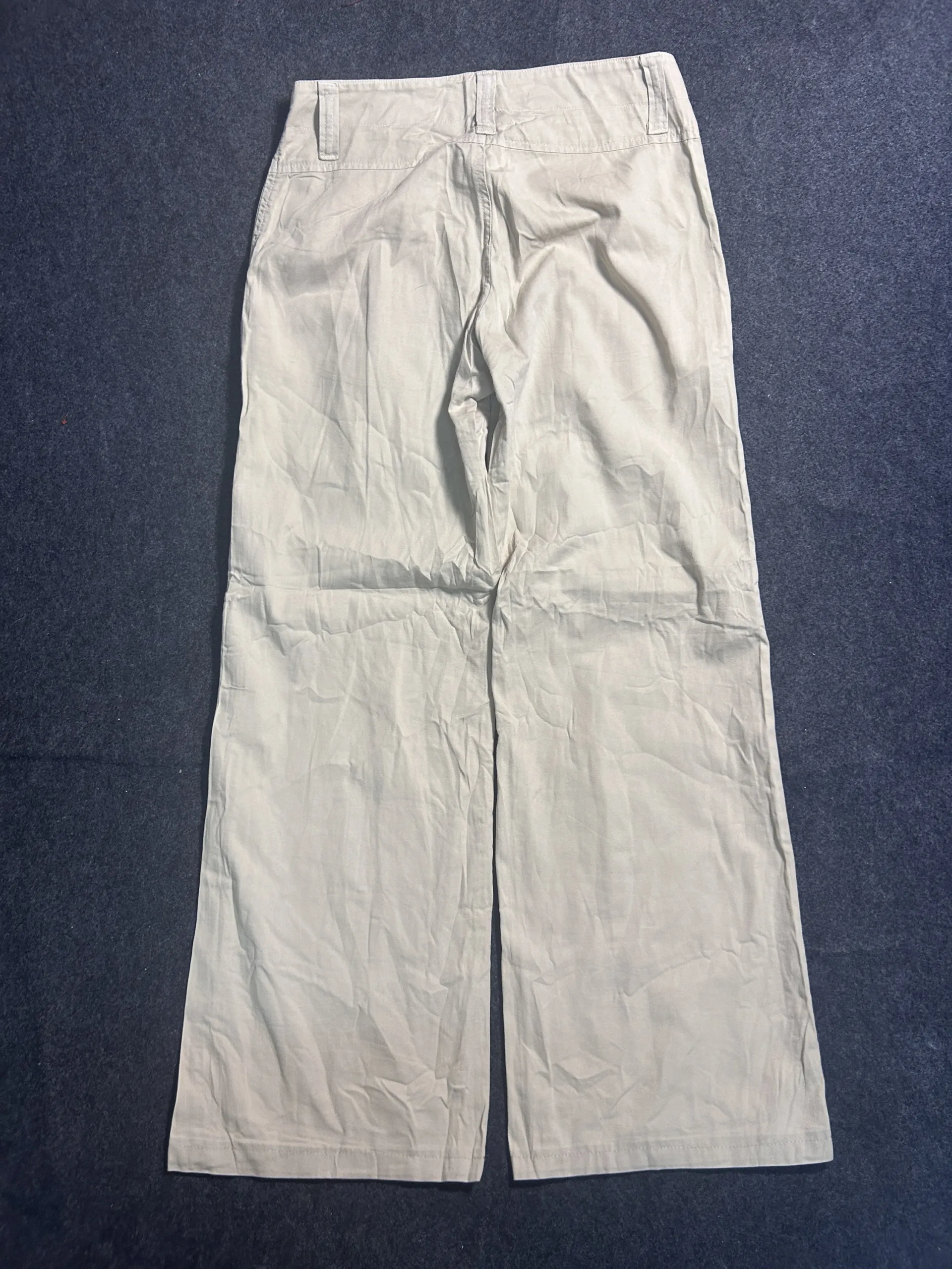 United Colors of Benetton Wide Leg Cotton Pants Beige W30