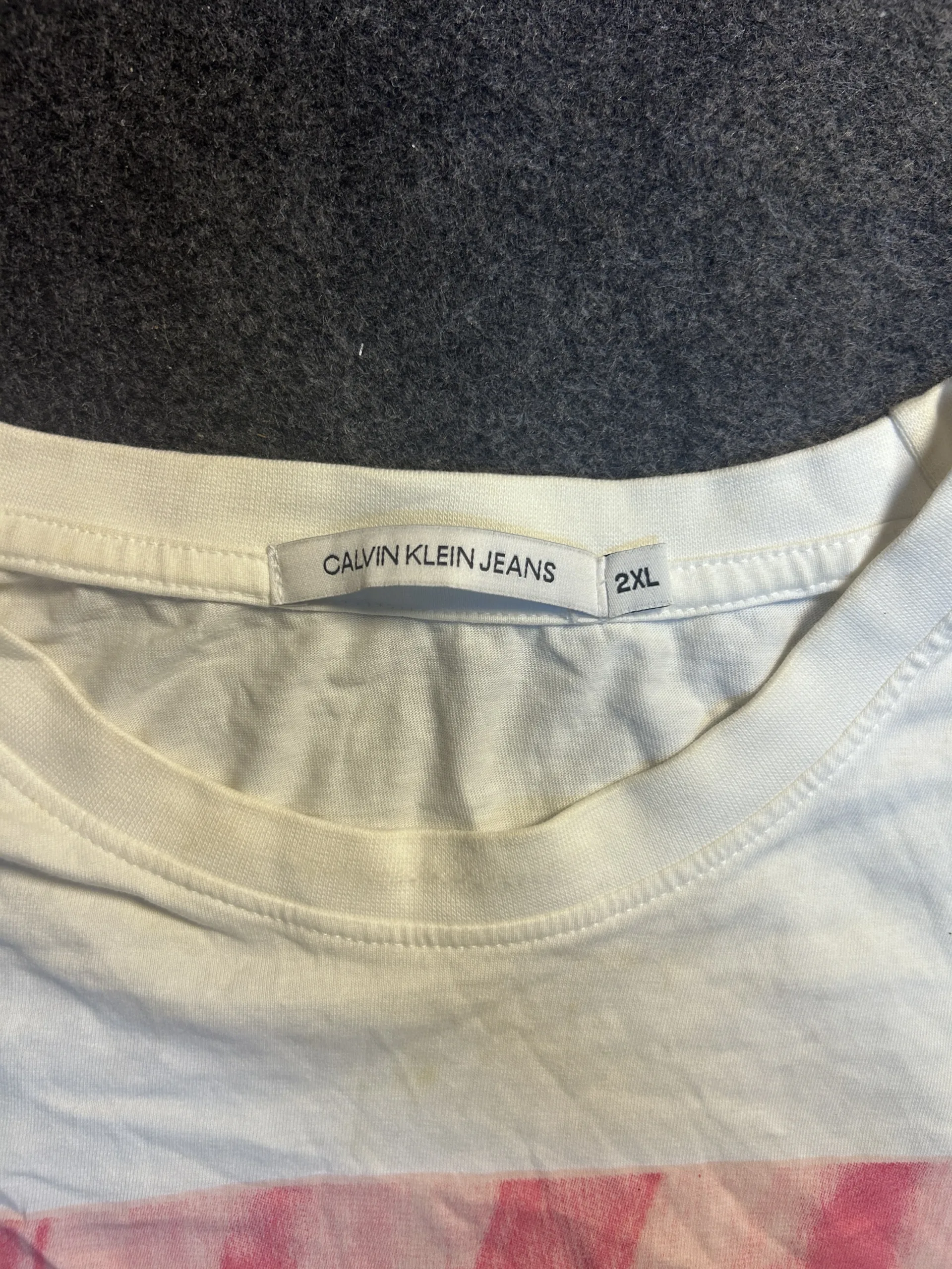 Calvin Klein Jeans CK Logo T-Shirt – White | 100% Cotton | XL