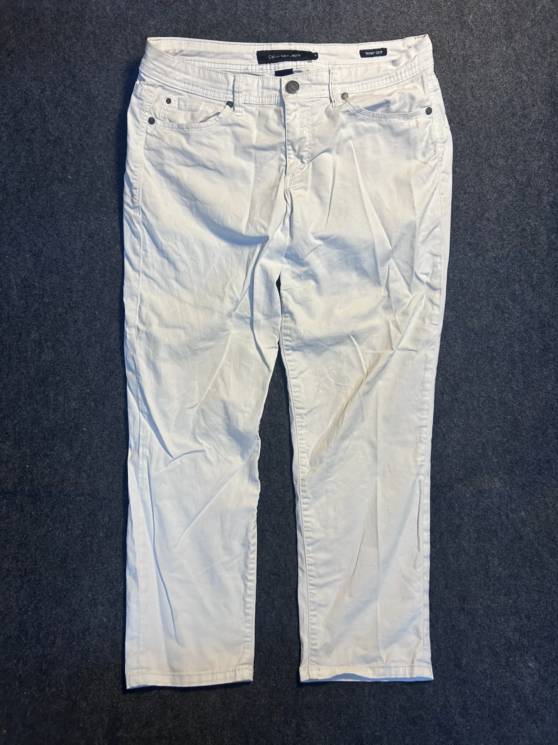 Calvin Klein Jeans Skinny Crop Lightweight White Jeans Cotton