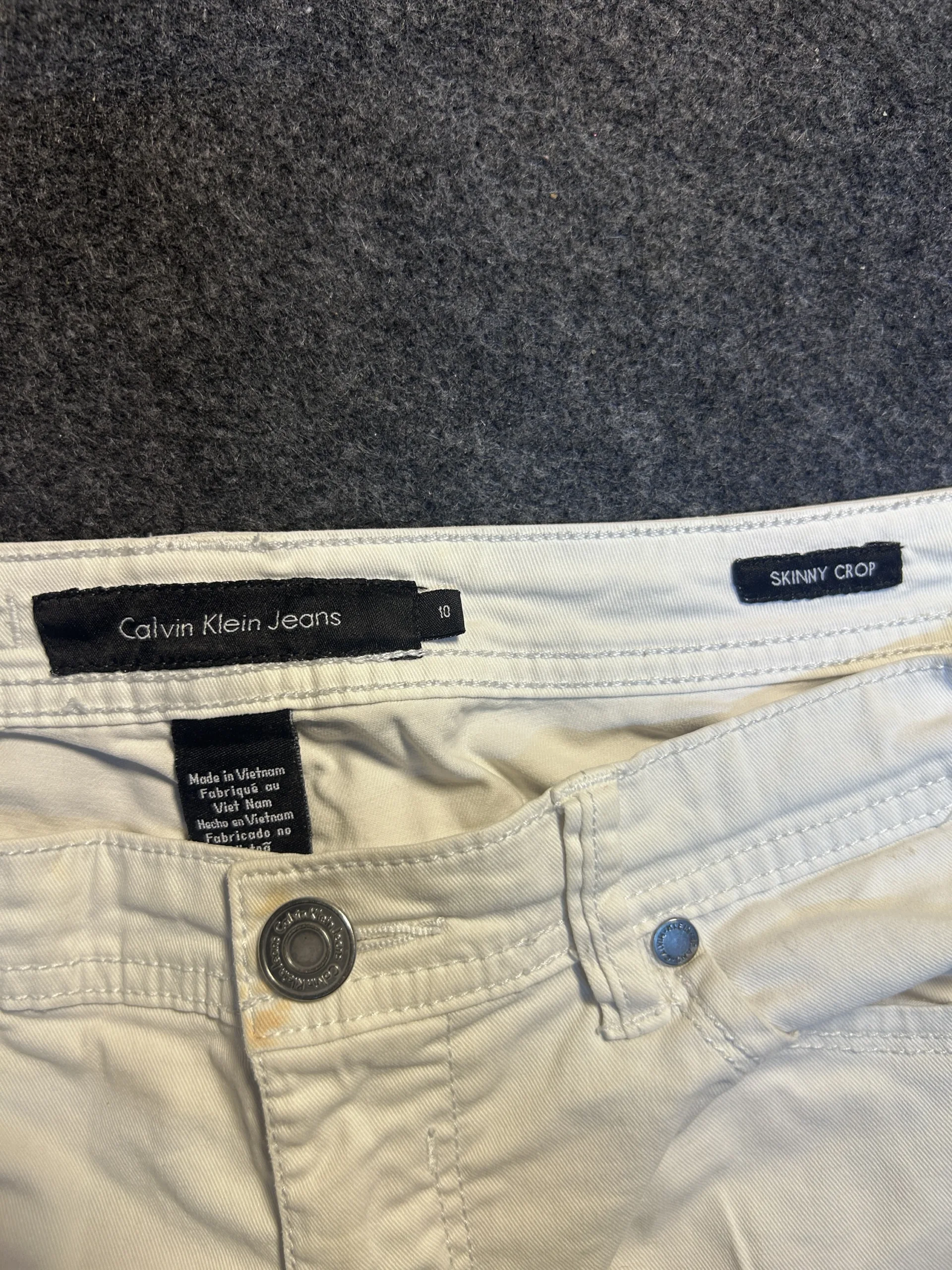 Calvin Klein Jeans Skinny Crop Lightweight White Jeans Cotton