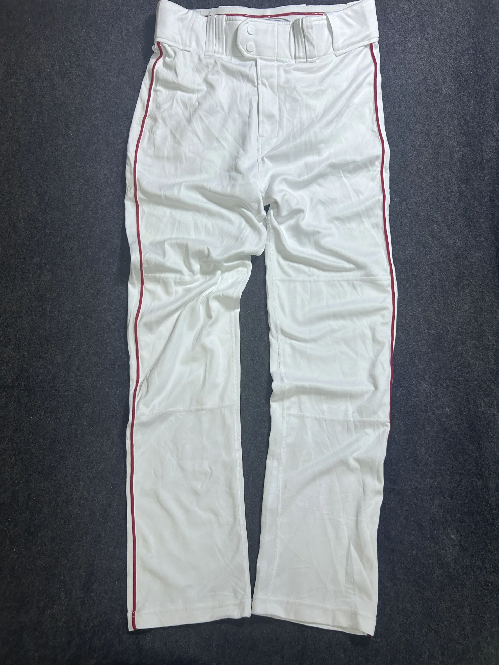 Rawlings Pro-Dri Baseball Performance Pants White/Red | Athletic Fit Sports Pants | Waist 32