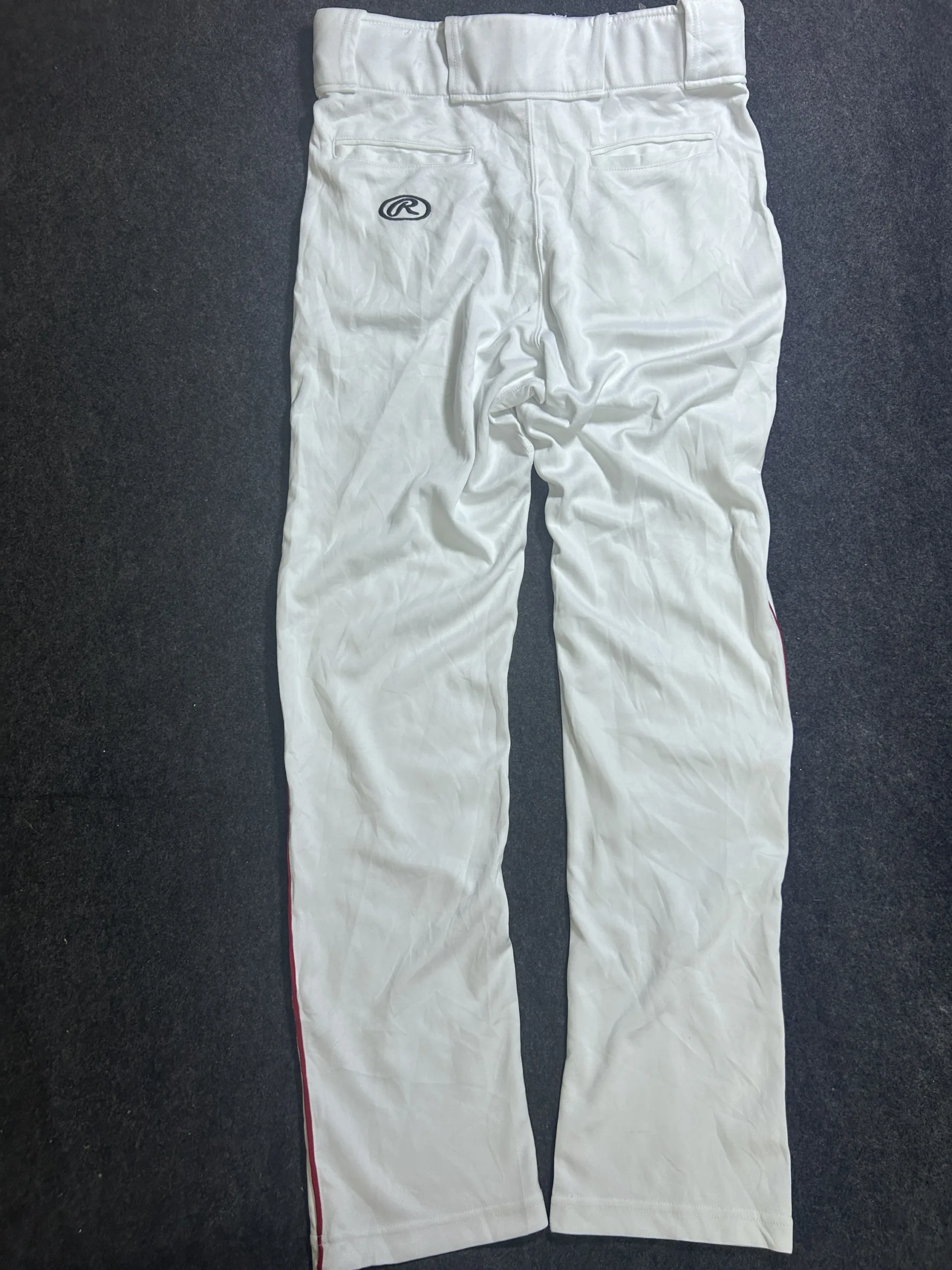 Rawlings Pro-Dri Baseball Performance Pants White/Red | Athletic Fit Sports Pants | Waist 32