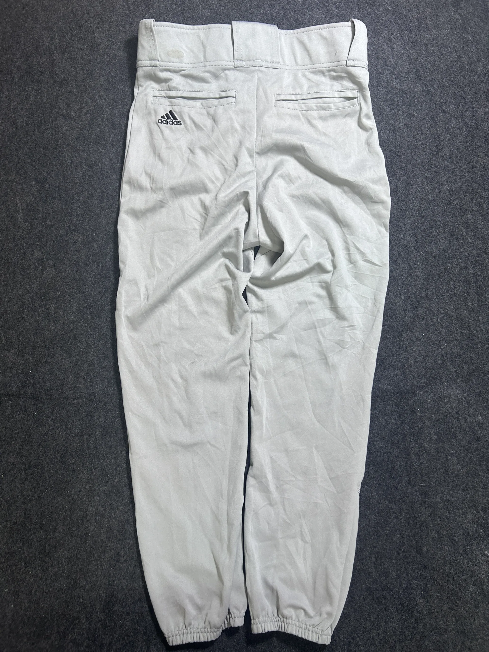 Adidas Baseball Performance Pants Grey | Elastic Cuff Athletic Trousers | Waist 32