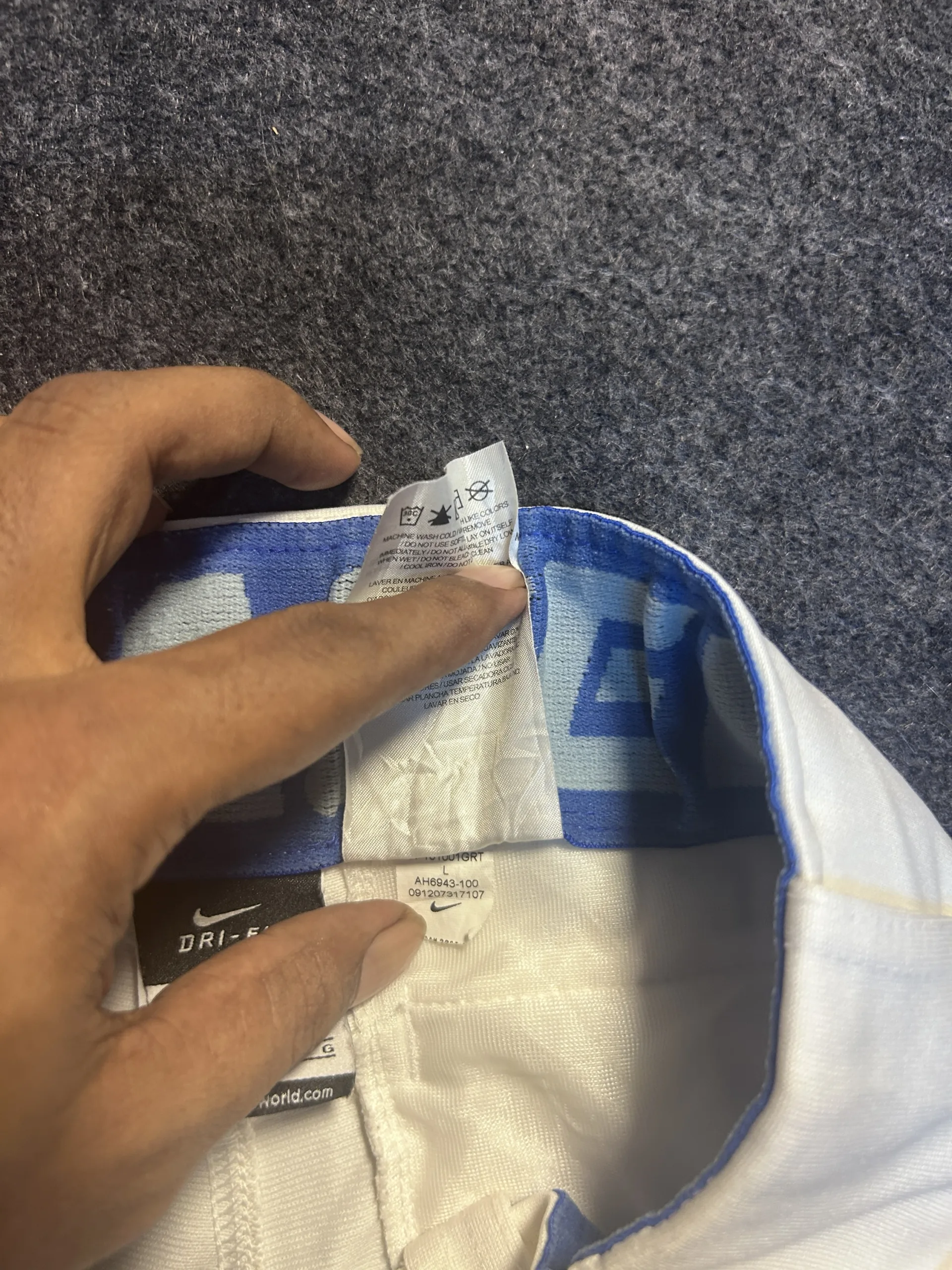 Nike Dri-FIT Baseball Pants White Blue Stripe | Performance Sports Pants | Waist 28