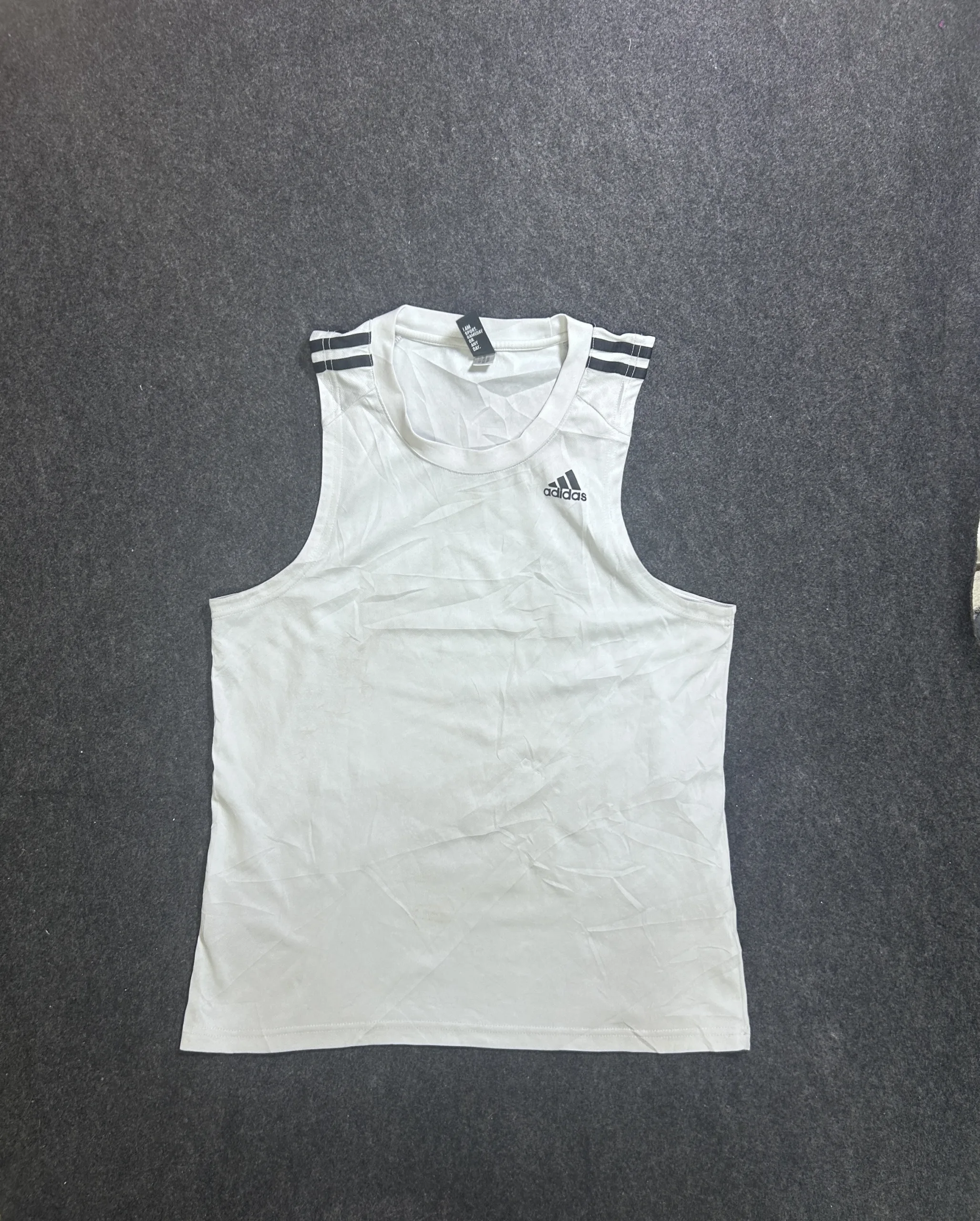 Adidas Climalite Sleeveless Tank Top White | Performance Gym Vest | Size L