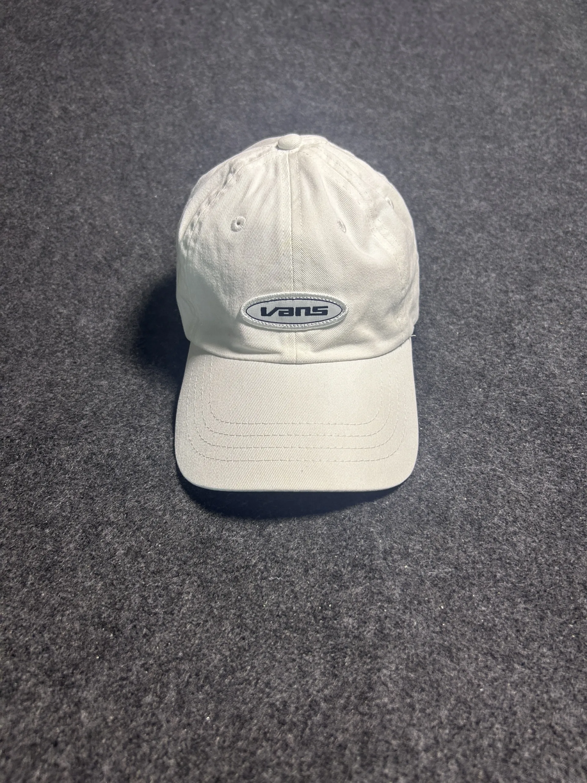 Vans White Oval Logo Strapback Cap | 100% Cotton Summer Dad Hat | One Size