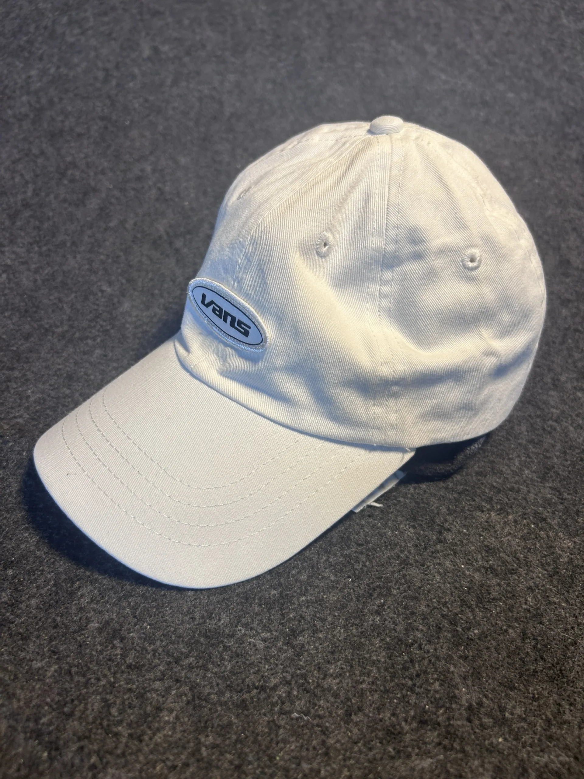 Vans White Oval Logo Strapback Cap | 100% Cotton Summer Dad Hat | One Size