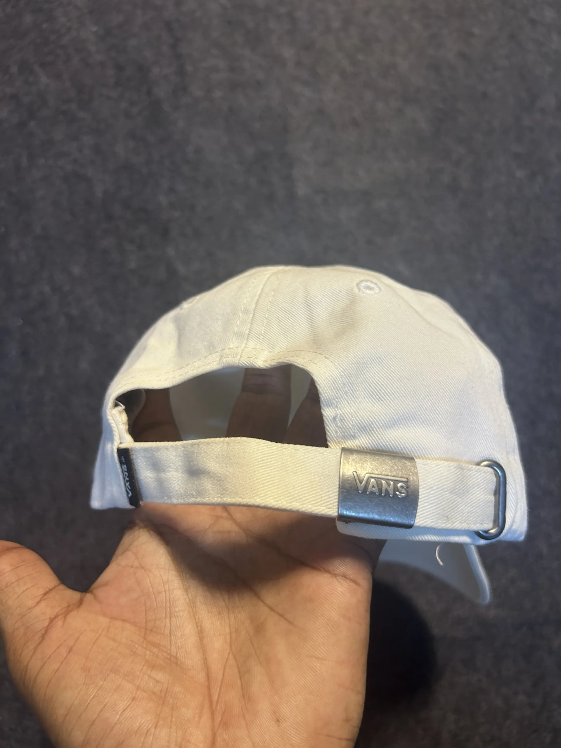 Vans White Oval Logo Strapback Cap | 100% Cotton Summer Dad Hat | One Size