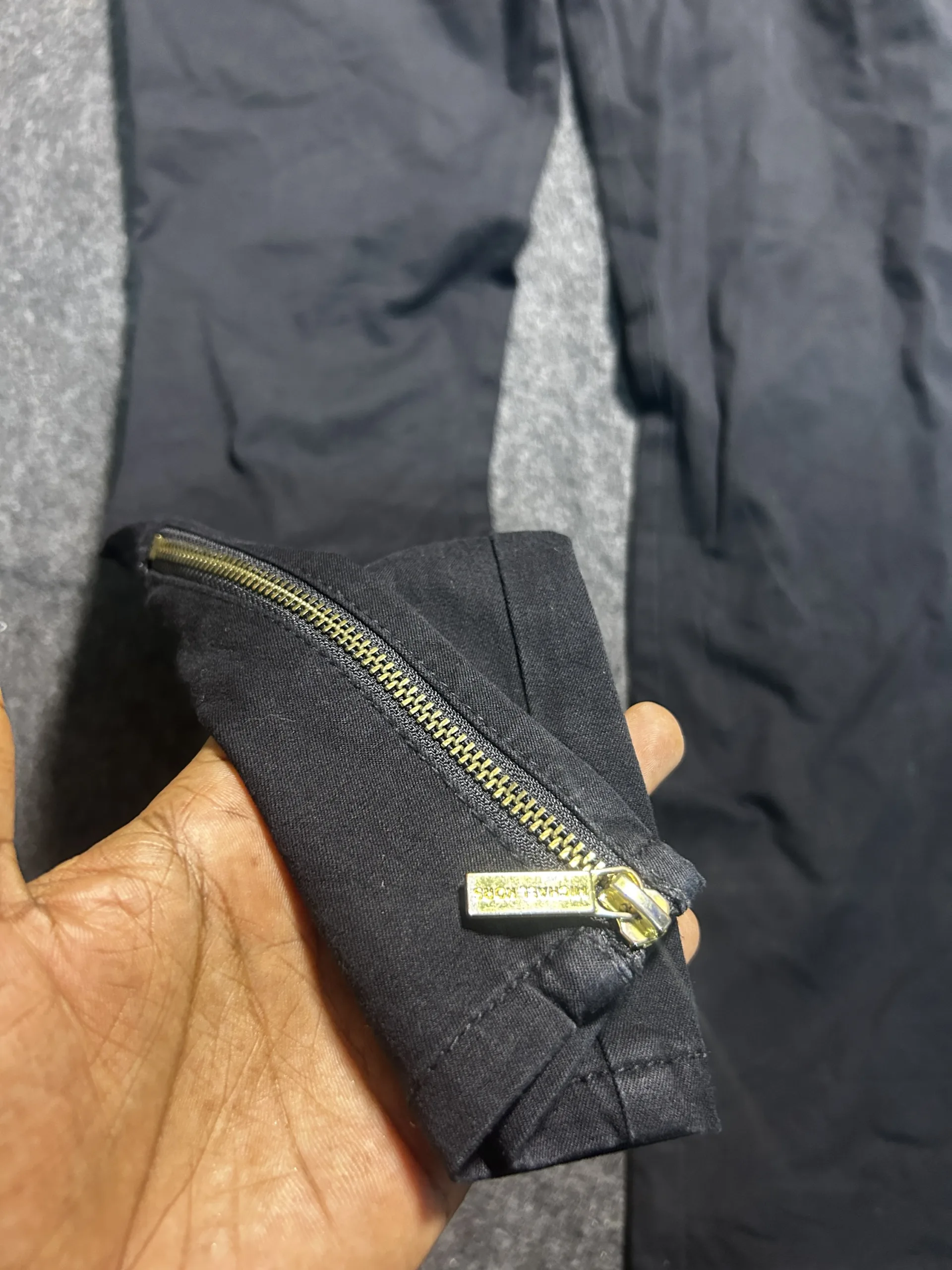 Michael Kors Black Zip Detail Skinny Pants – Waist 30 – Stretch Cotton – Unisex Fit