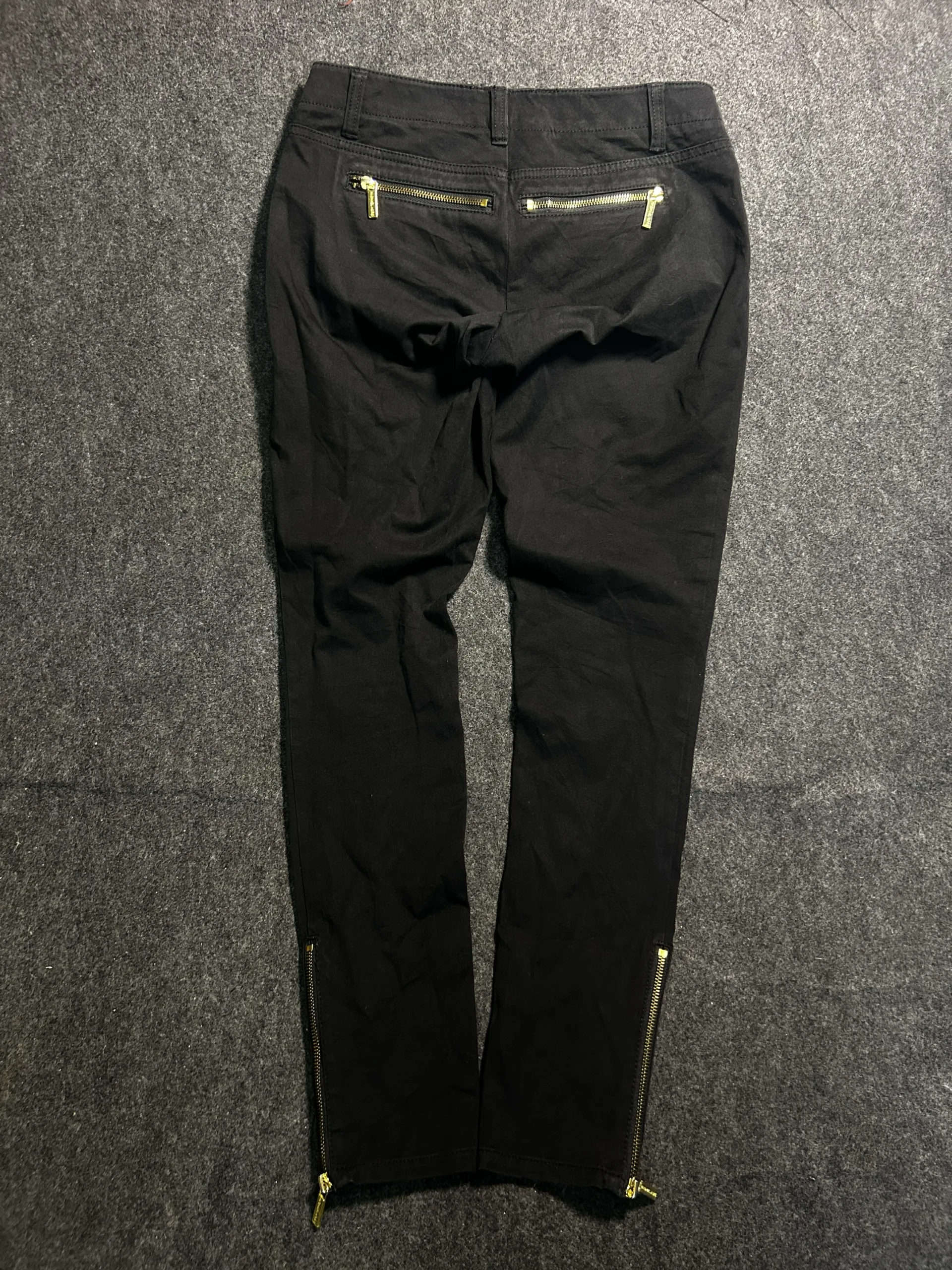 Michael Kors Black Zip Detail Skinny Pants – Waist 30 – Stretch Cotton – Unisex Fit