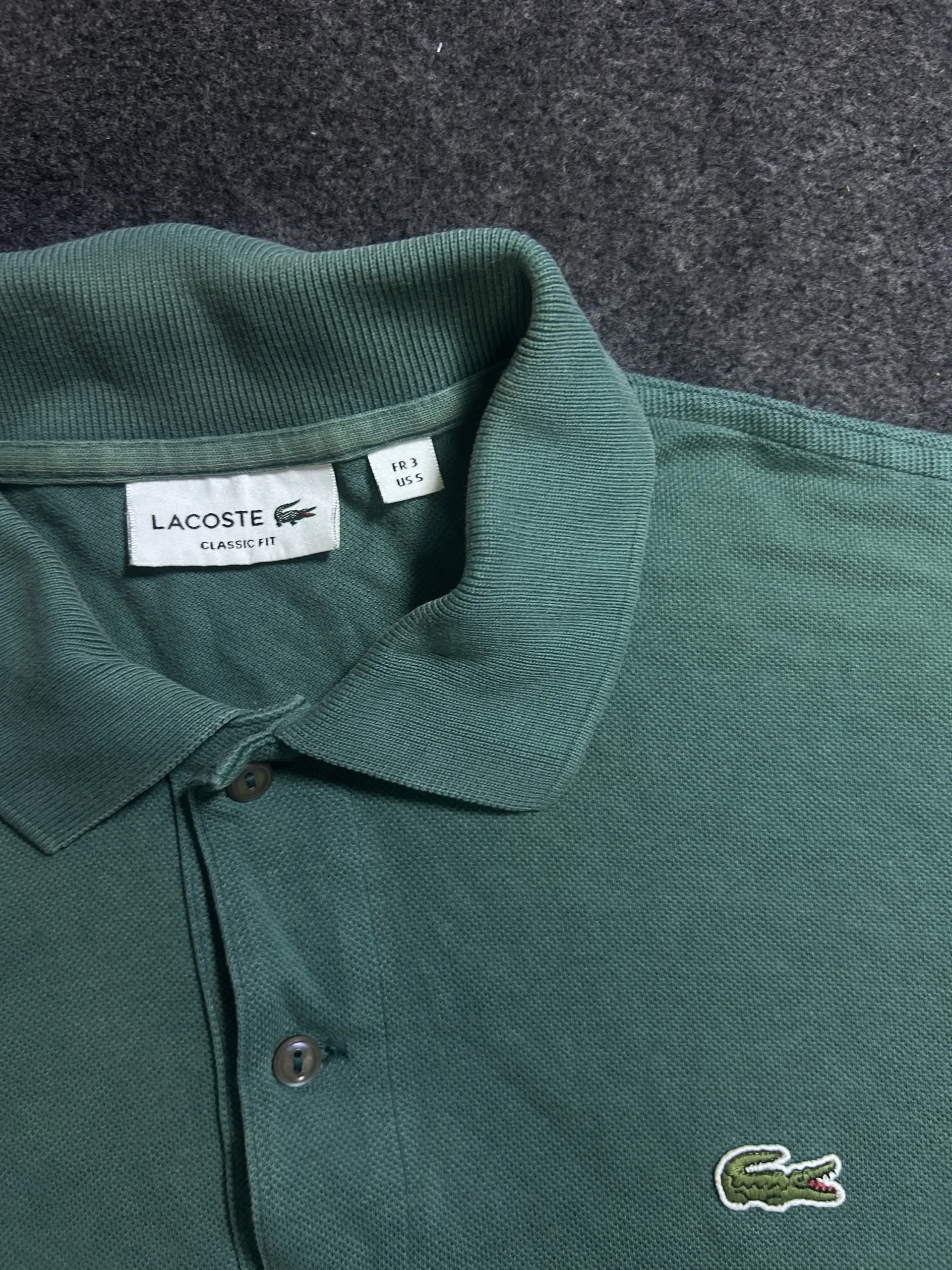 Lacoste Classic Fit Green Polo Shirt |  100% Cotton | M