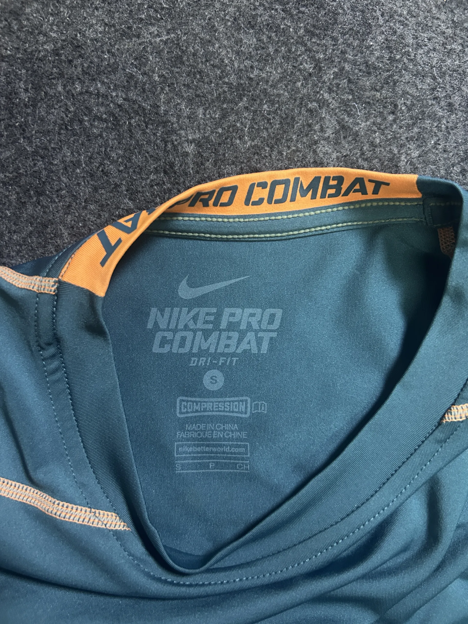 Nike Pro Combat Dri-FIT Compression TShirt Teal Blue Size S