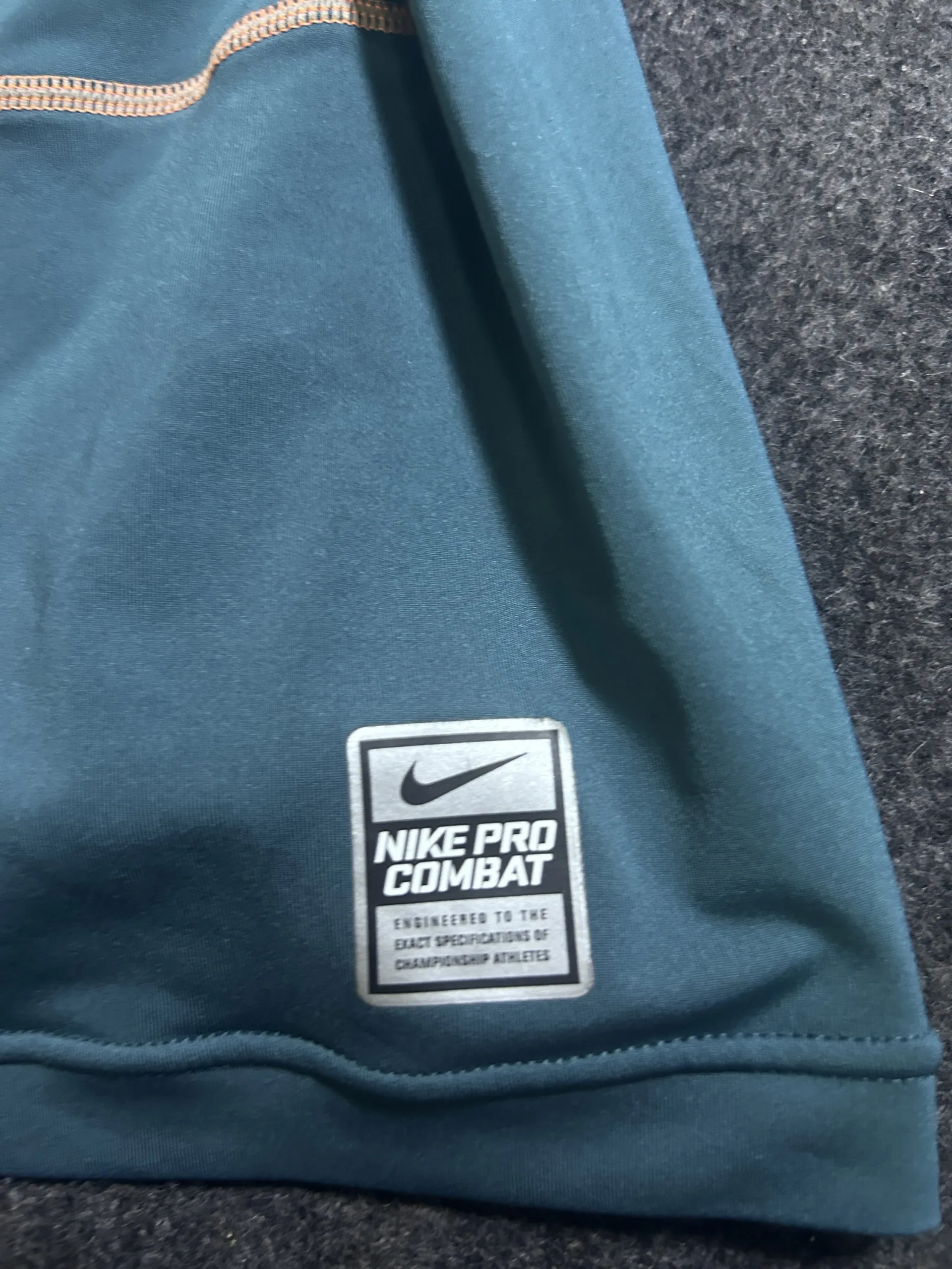 Nike Pro Combat Dri-FIT Compression TShirt Teal Blue Size S