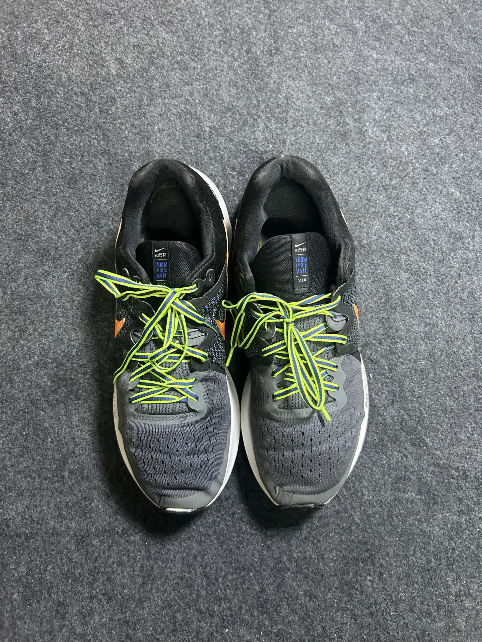 Nike Zoom Prevail VT2 Running Shoes – Grey/Black/Orange – US 10 / UK 9 / EU 44