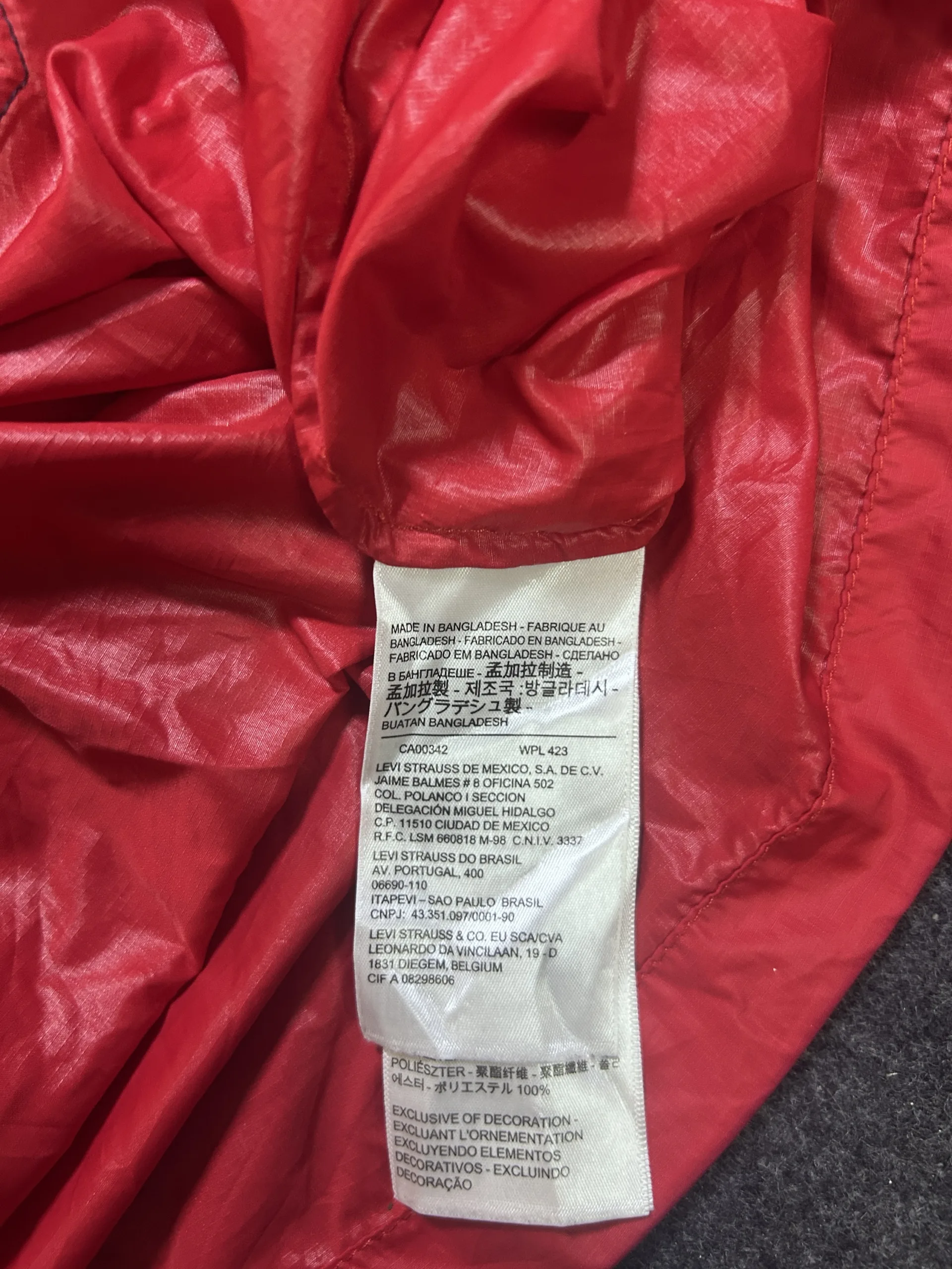Levi’s Colorblock Lightweight Hooded Windbreaker Jacket XXL – Packable