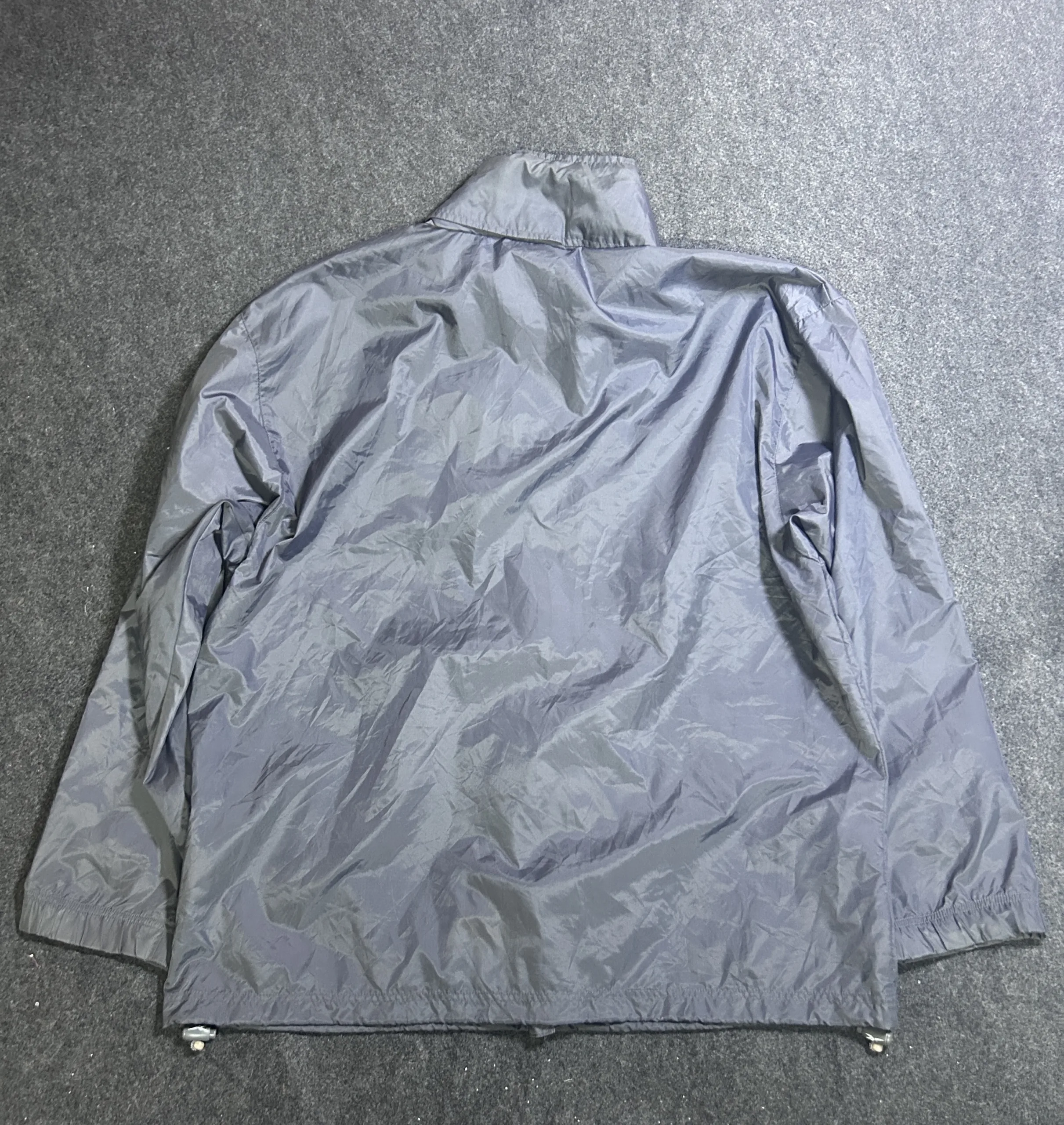 Reebok Grey Lightweight Waterproof Packable Hooded Windbreaker Jacket | Size L